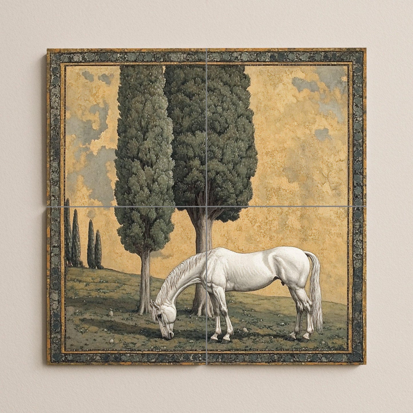 Ceramic Tile Mural: "Grace Pastoral — Bird & Beast Mural