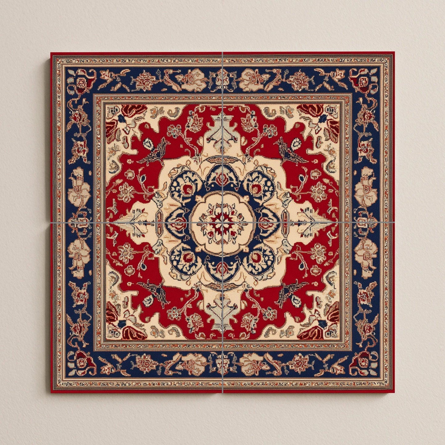 Fresque en Carrelage Cerámica azerbaiyana con medallón ornamental y azulejos decorativos — Fresque à Motifs Décoratifs