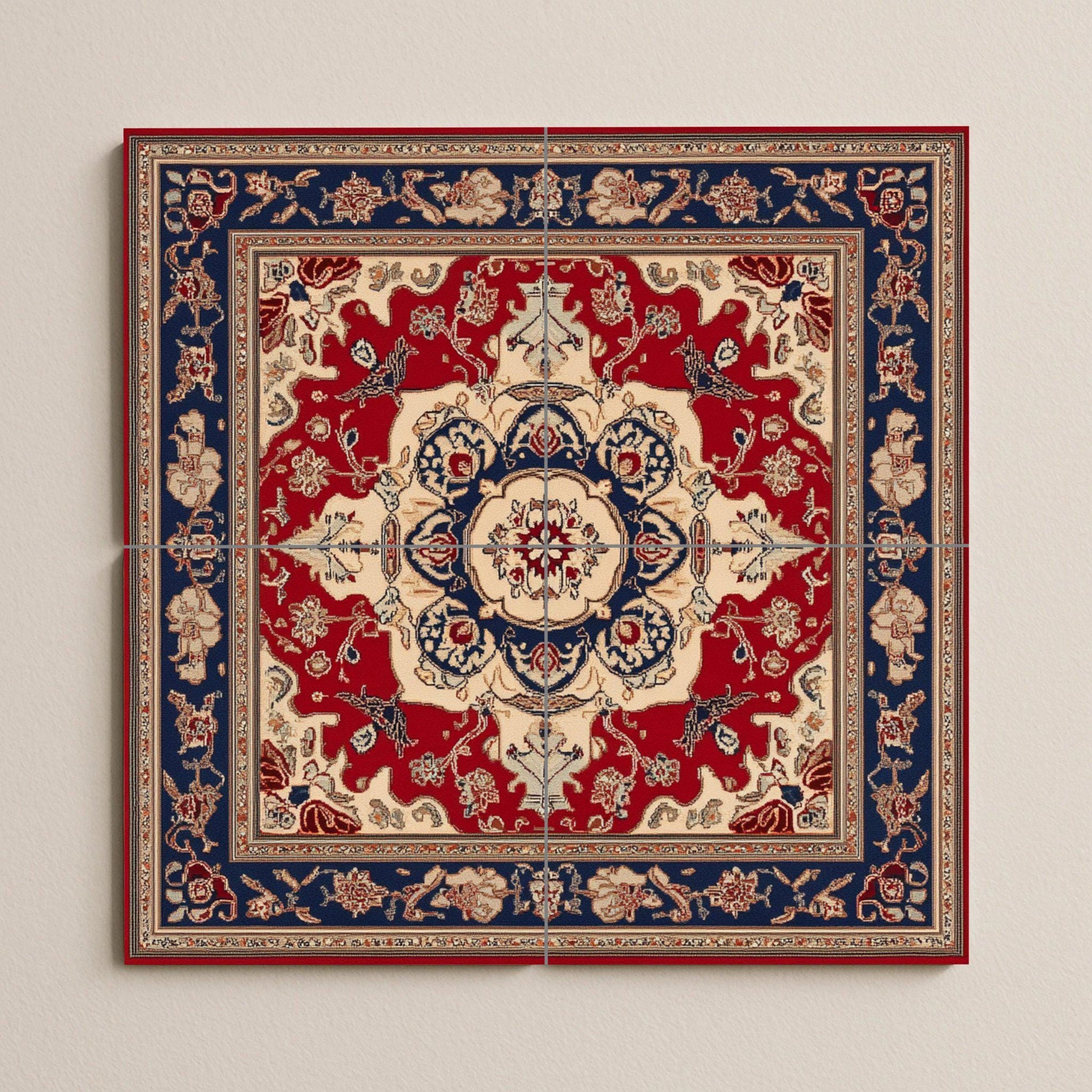 Fresque en Carrelage Cerámica azerbaiyana con medallón ornamental y azulejos decorativos — Fresque à Motifs Décoratifs