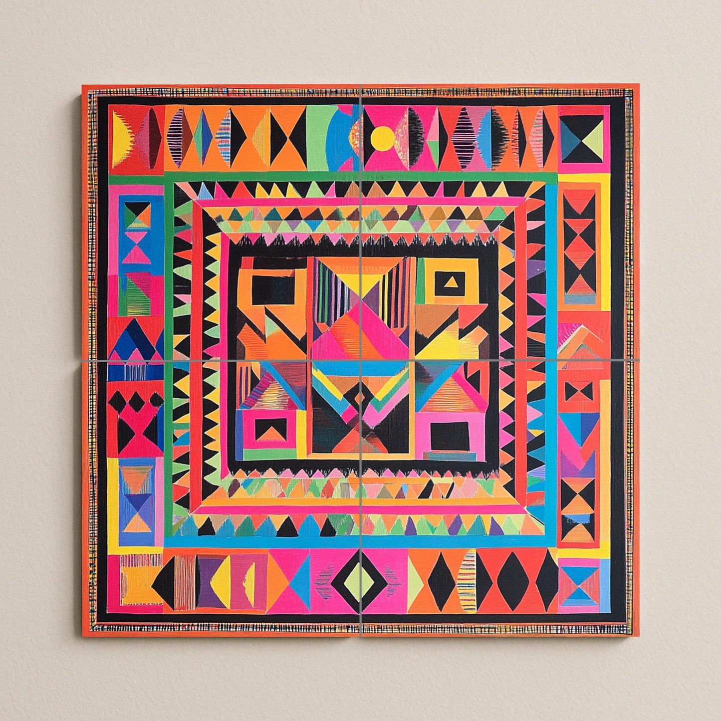 Fresque en Carrelage Radiante — Décor d'Art Populaire