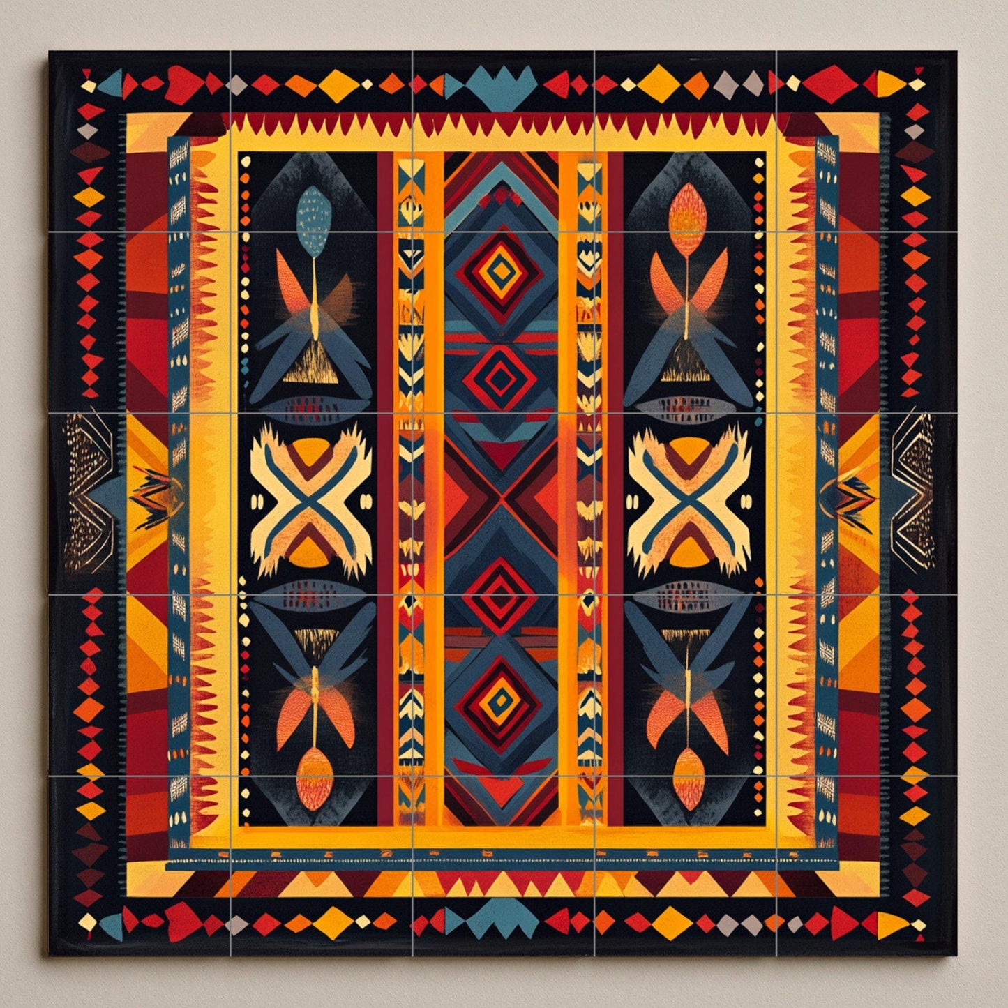 Cerámica indígena brasileña — Murale a Motivi Decorativi, Arte da Parete in Ceramica
