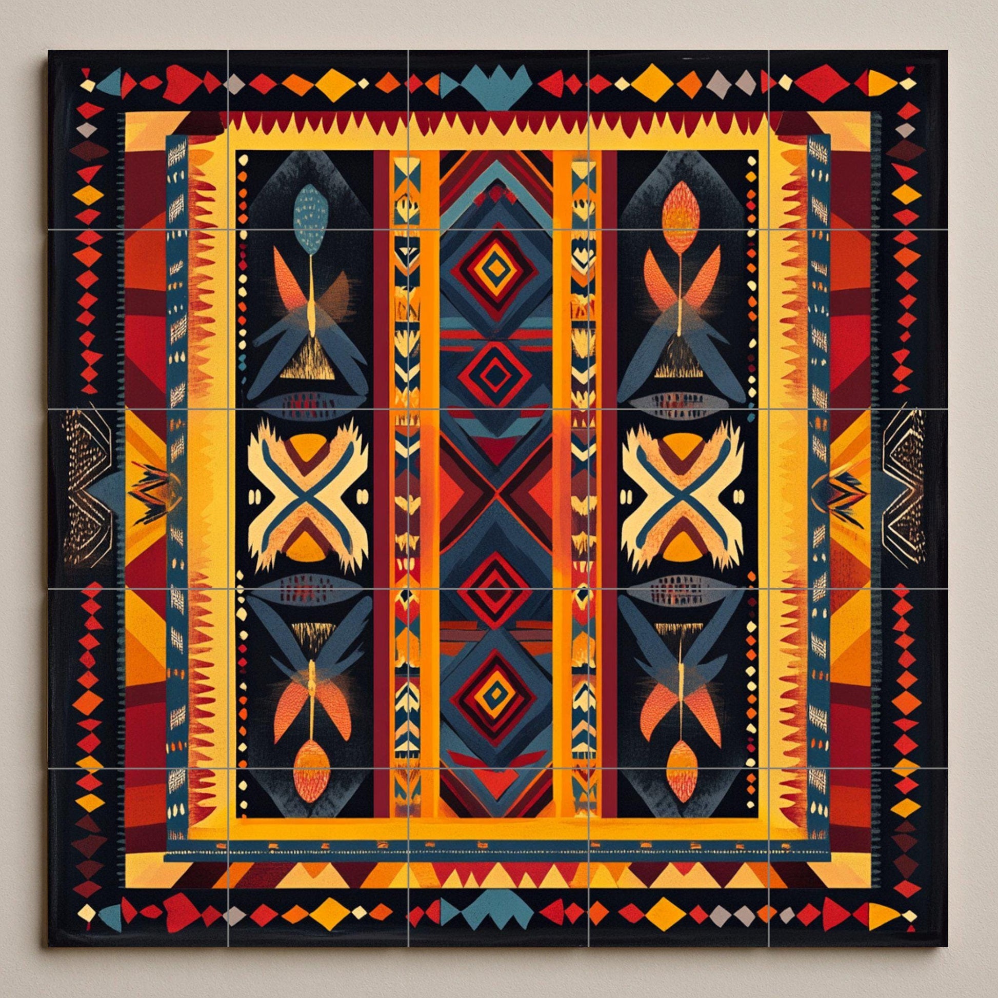 Cerámica indígena brasileña — Murale a Motivi Decorativi, Arte da Parete in Ceramica