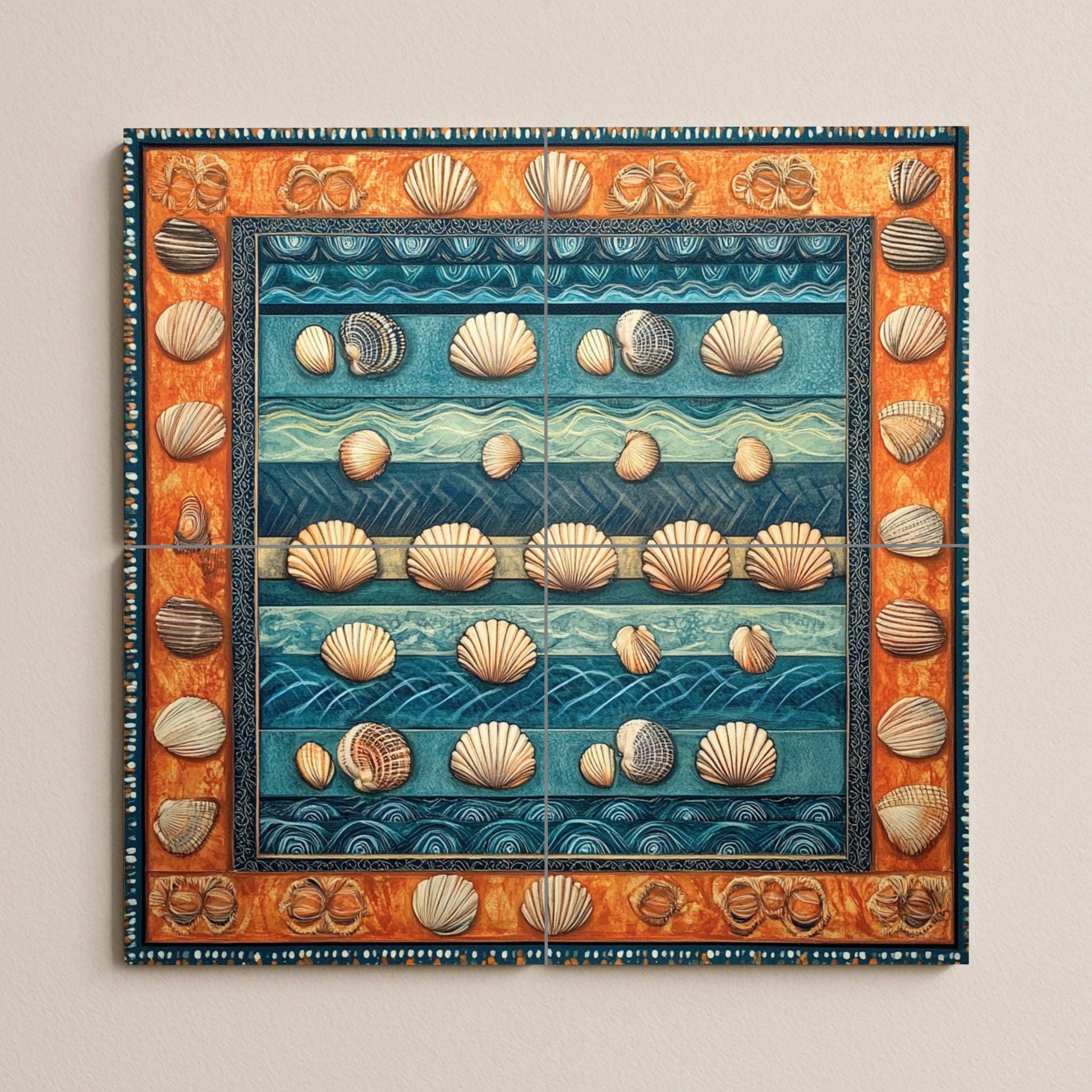 Conchas marinas — Küstenszene, Wandkunst aus Keramikfliesen