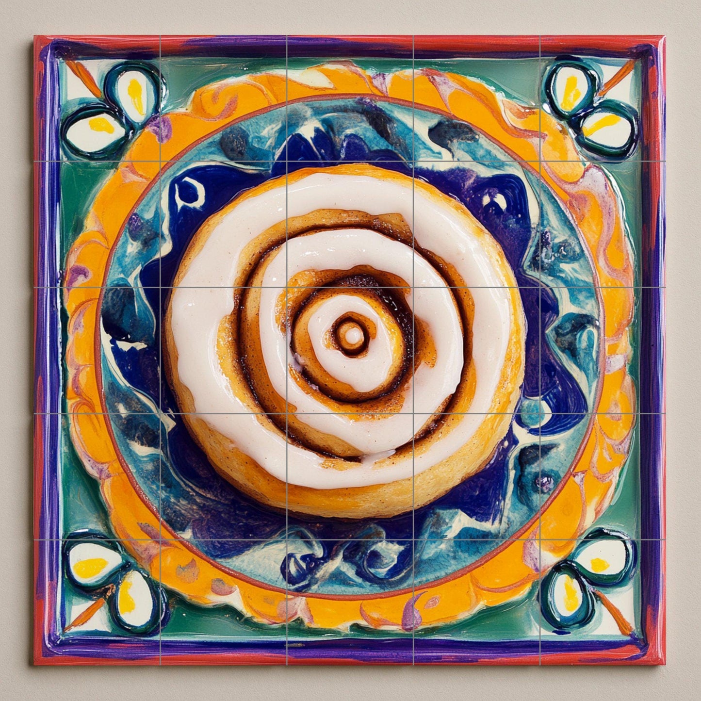 Rollos de canela · Fresque Céramique — Décor Mural Culinaire