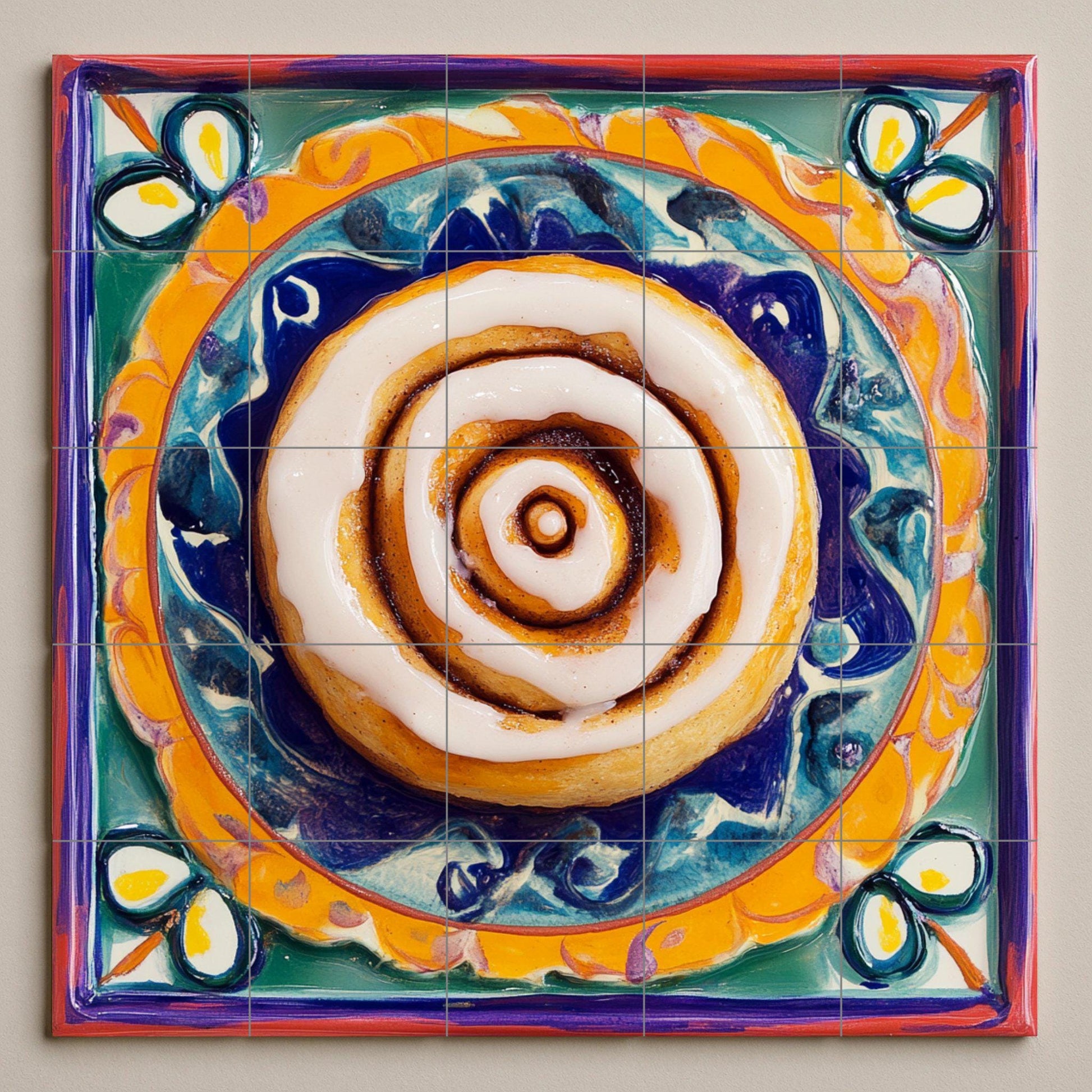 Rollos de canela · Fresque Céramique — Décor Mural Culinaire