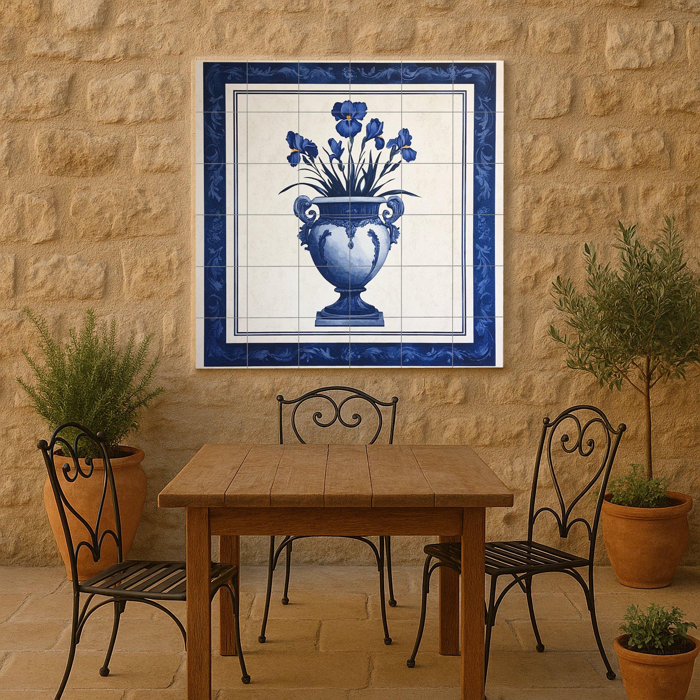 Blue Iris — Garden & Scenery Décor · Ceramic Tile Mural