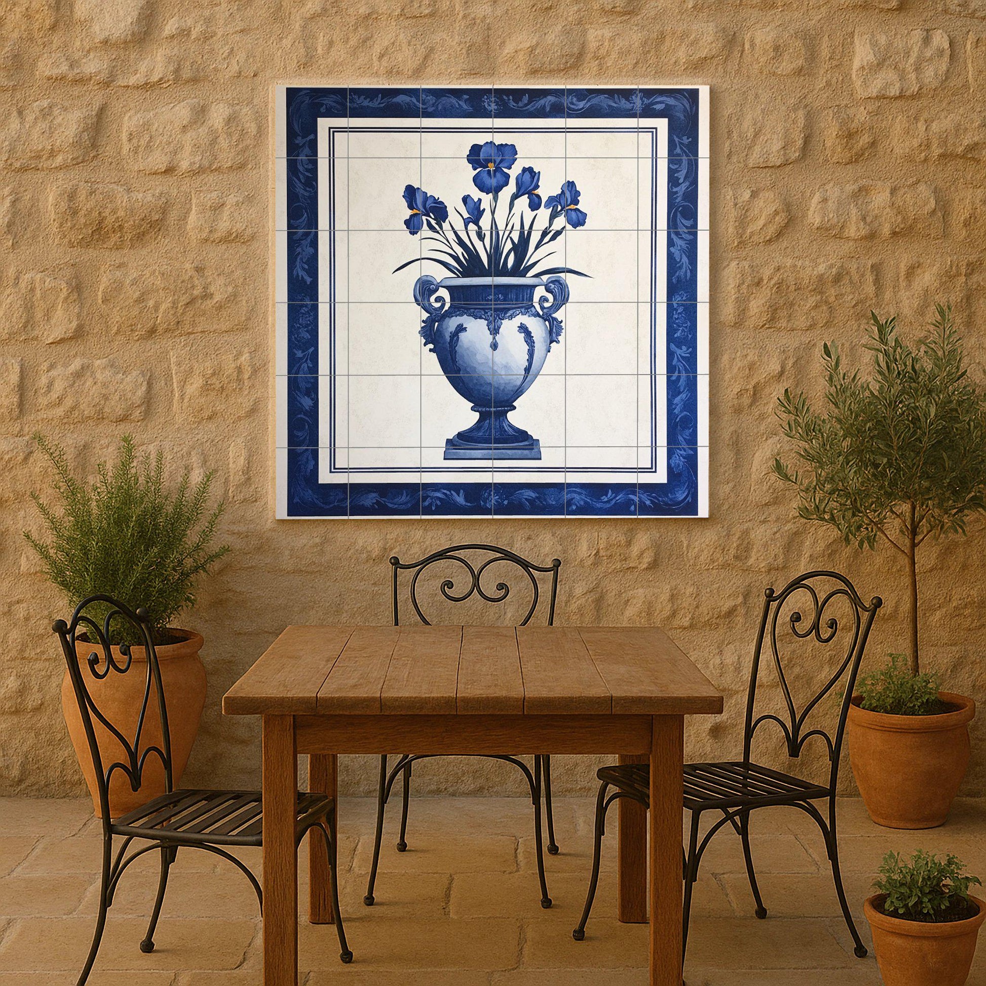 Blue Iris — Garden & Scenery Décor · Ceramic Tile Mural