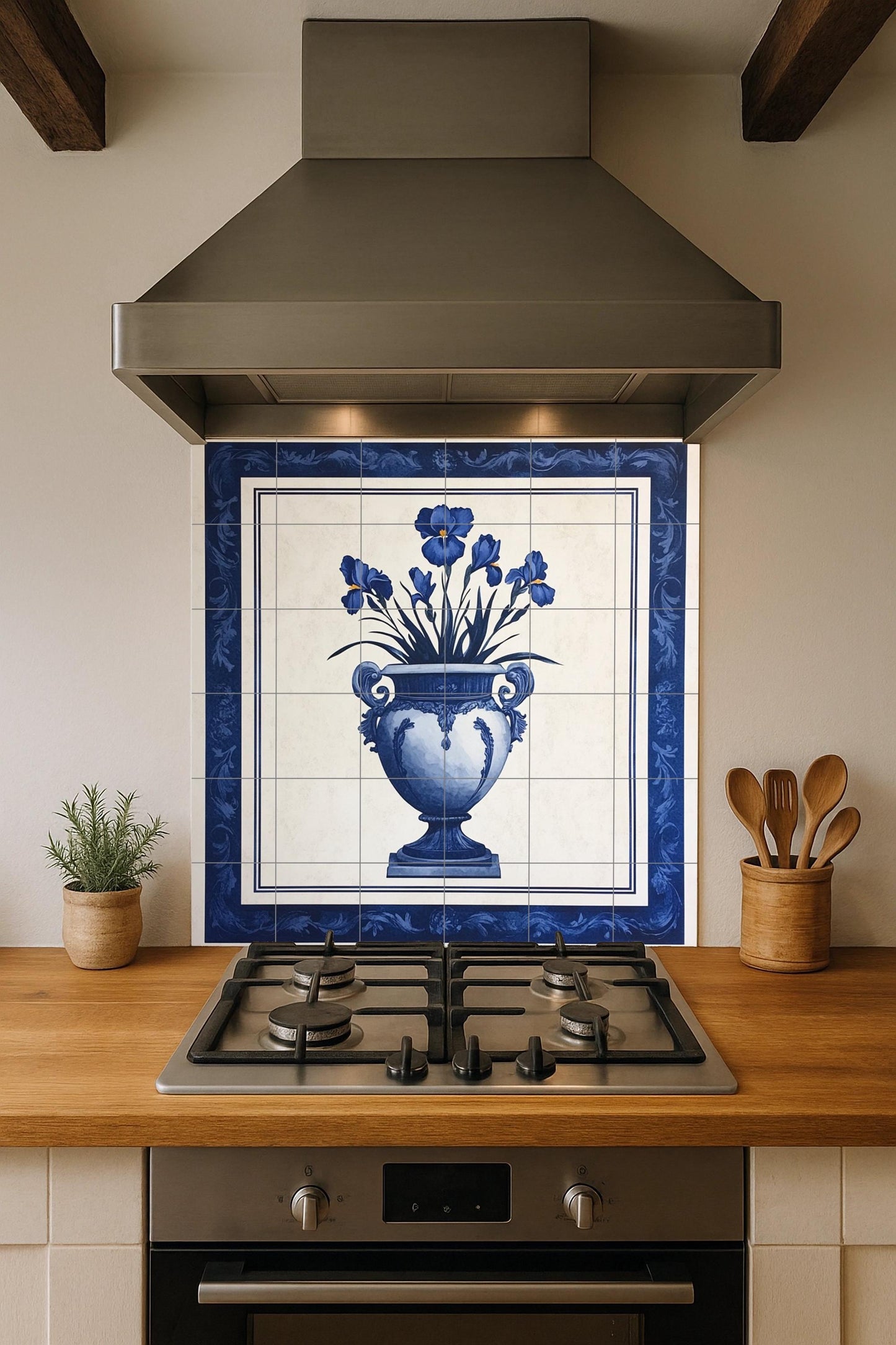 Blue Iris — Garden & Scenery Décor · Ceramic Tile Mural