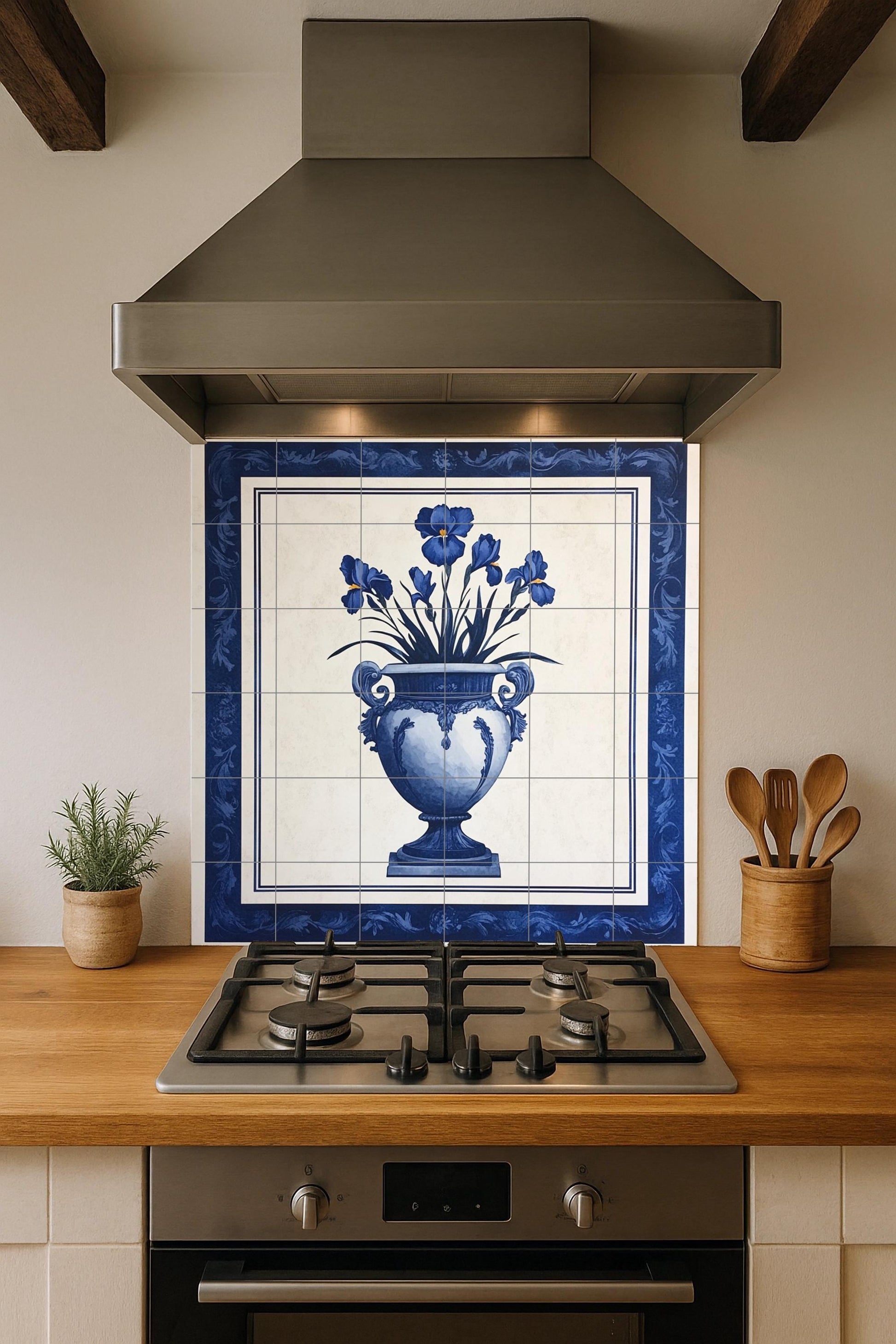 Blue Iris — Garden & Scenery Décor · Ceramic Tile Mural