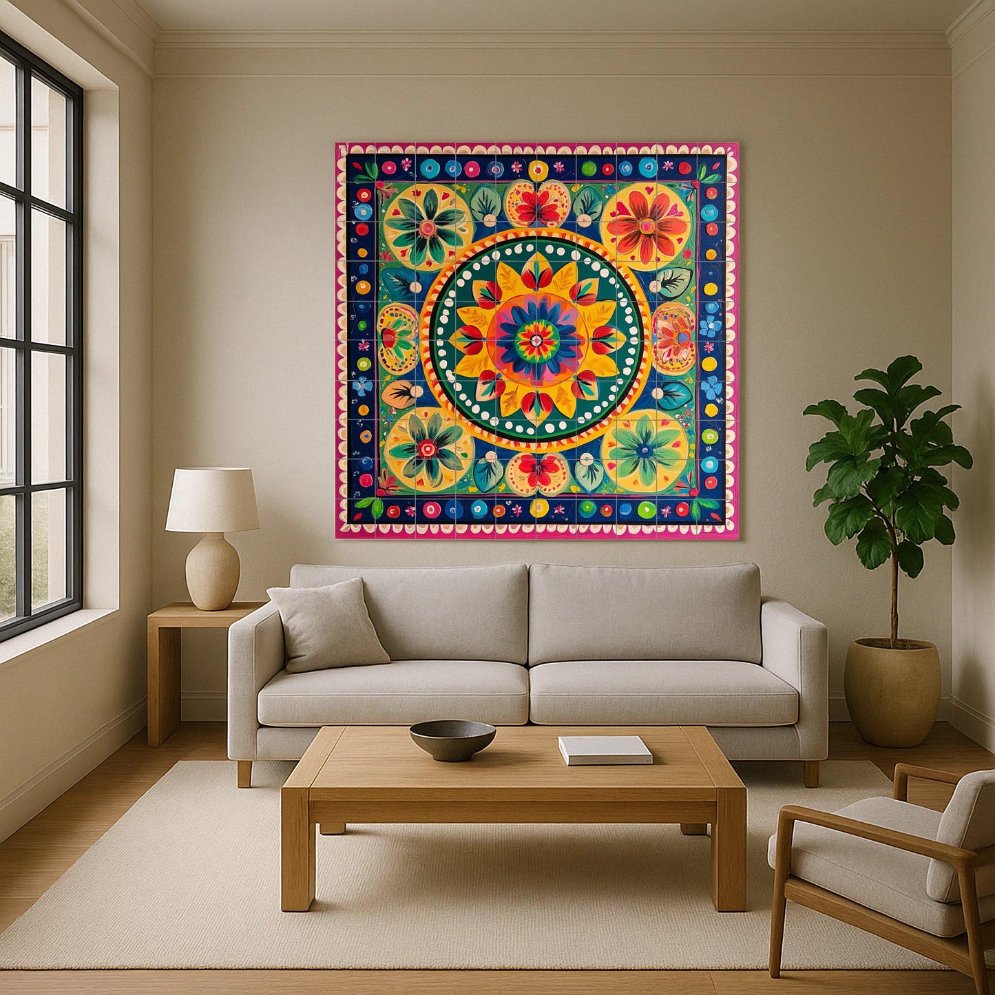 Carreta costarricense — Botanical Landscape · Ceramic Tile Mural