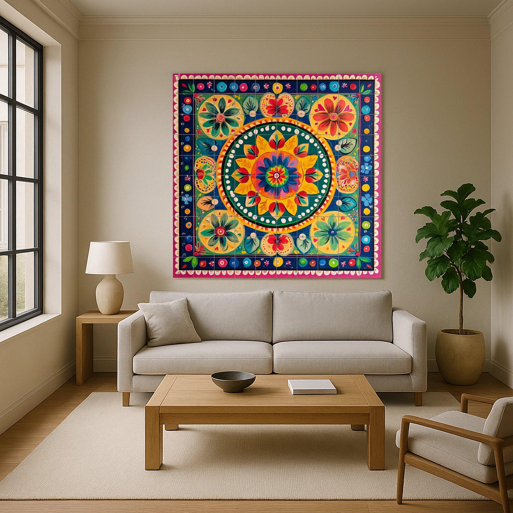 Carreta costarricense — Botanical Landscape · Ceramic Tile Mural