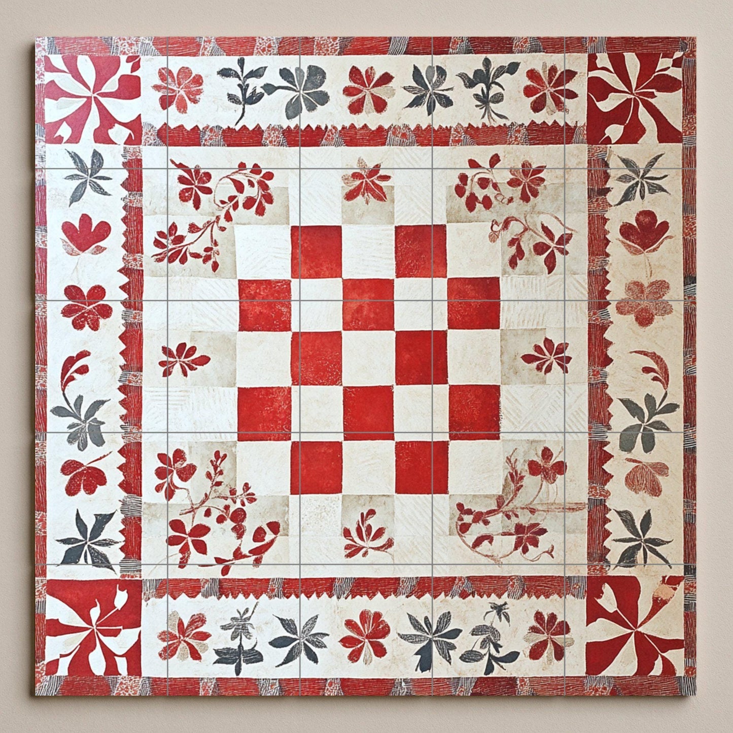Mural de cerámica de cuadros croatas