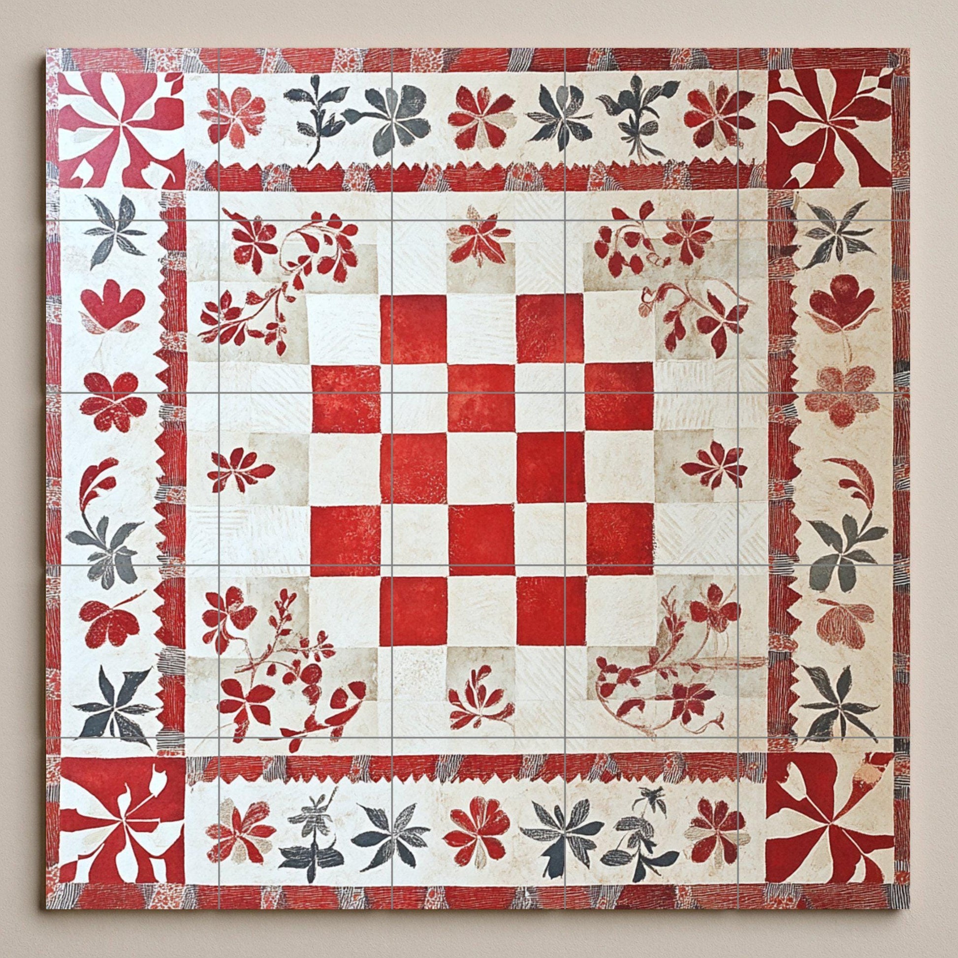 Mural de cerámica de cuadros croatas