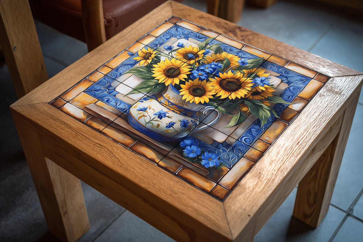 Fresque en Carrelage Tournesols — Décor Jardin et Nature