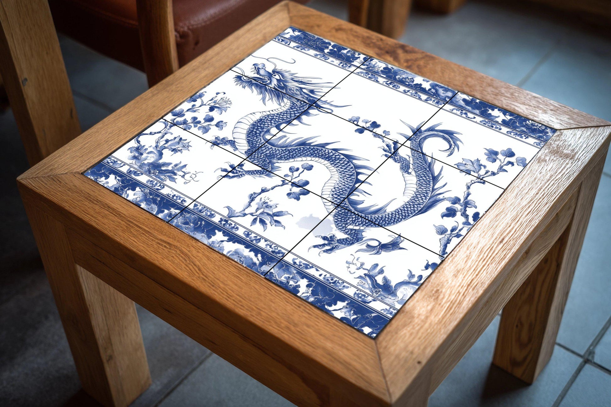 Dragon Blue chino — Legends & Epic Art · Tile Wall Art