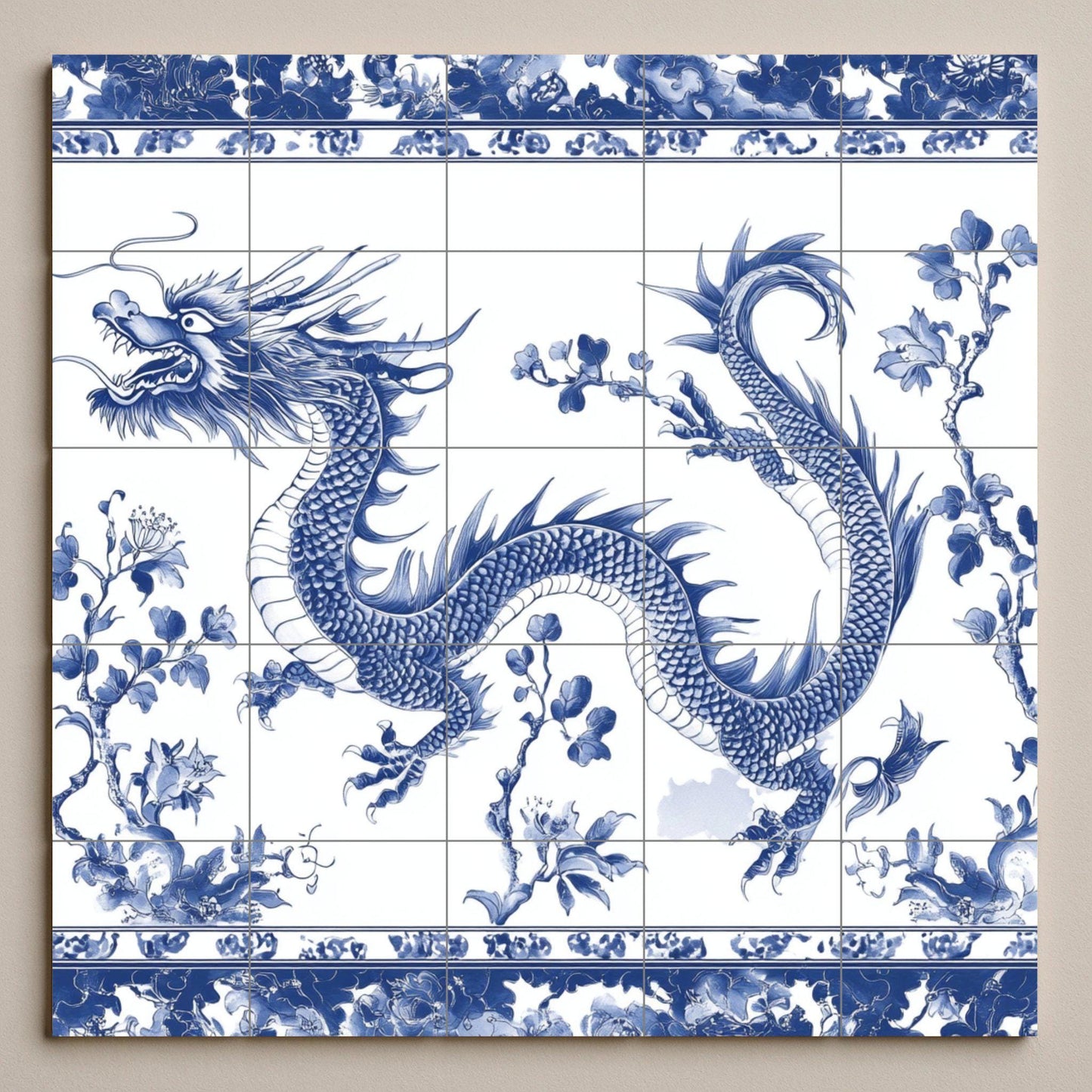 Dragon Blue chino — Legends & Epic Art · Tile Wall Art