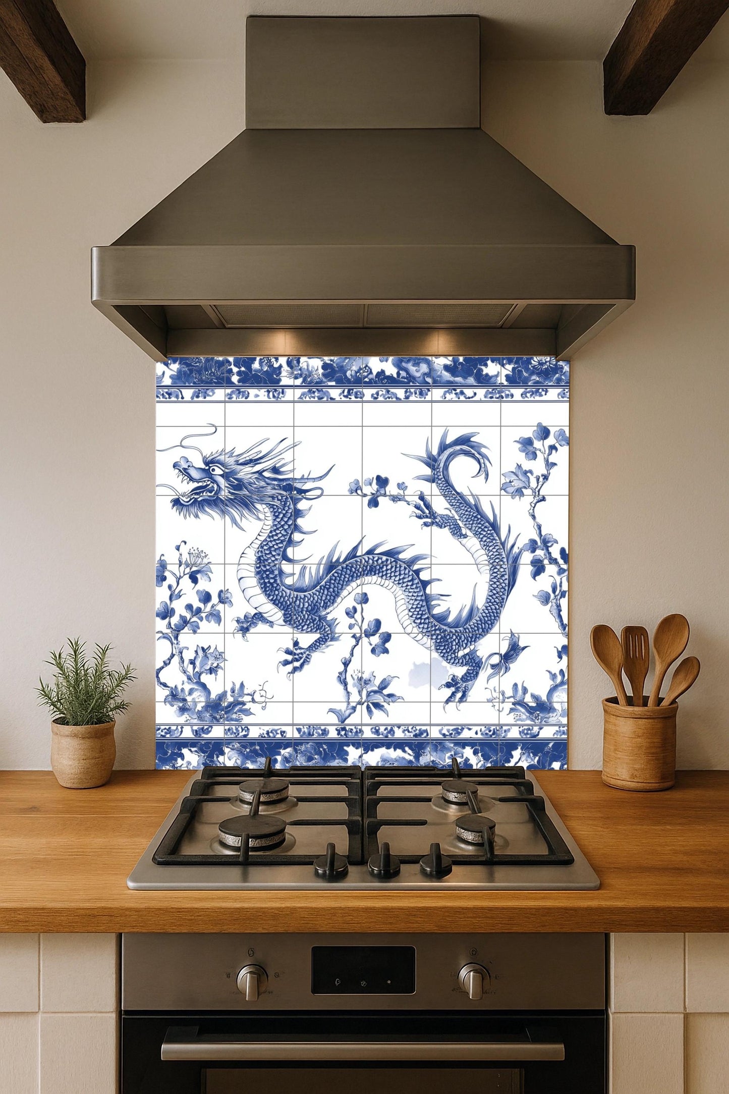 Dragon Blue chino — Legends & Epic Art · Tile Wall Art