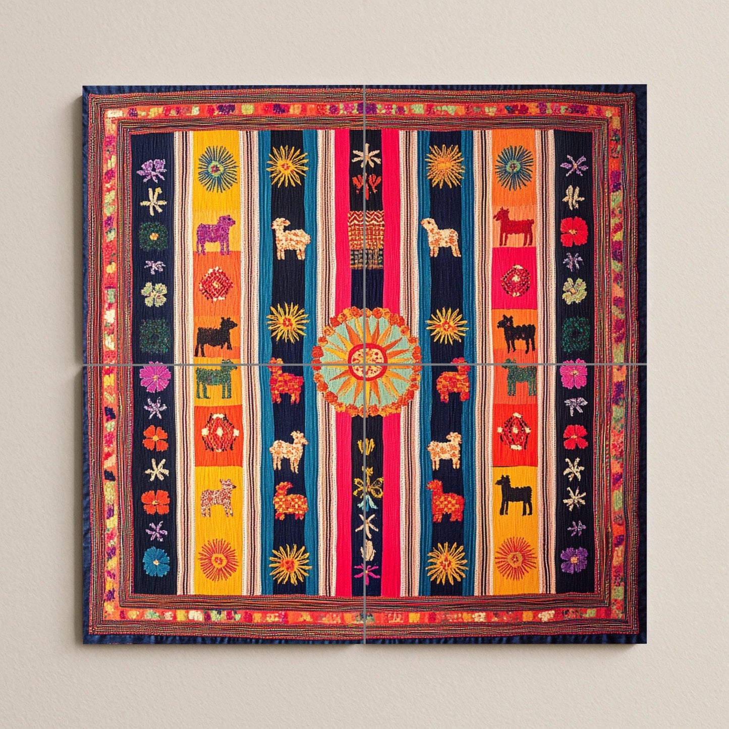 Otavalo, Ecuador — Fresque Murale en Carreaux de Céramique · Fresque à Motifs Décoratifs
