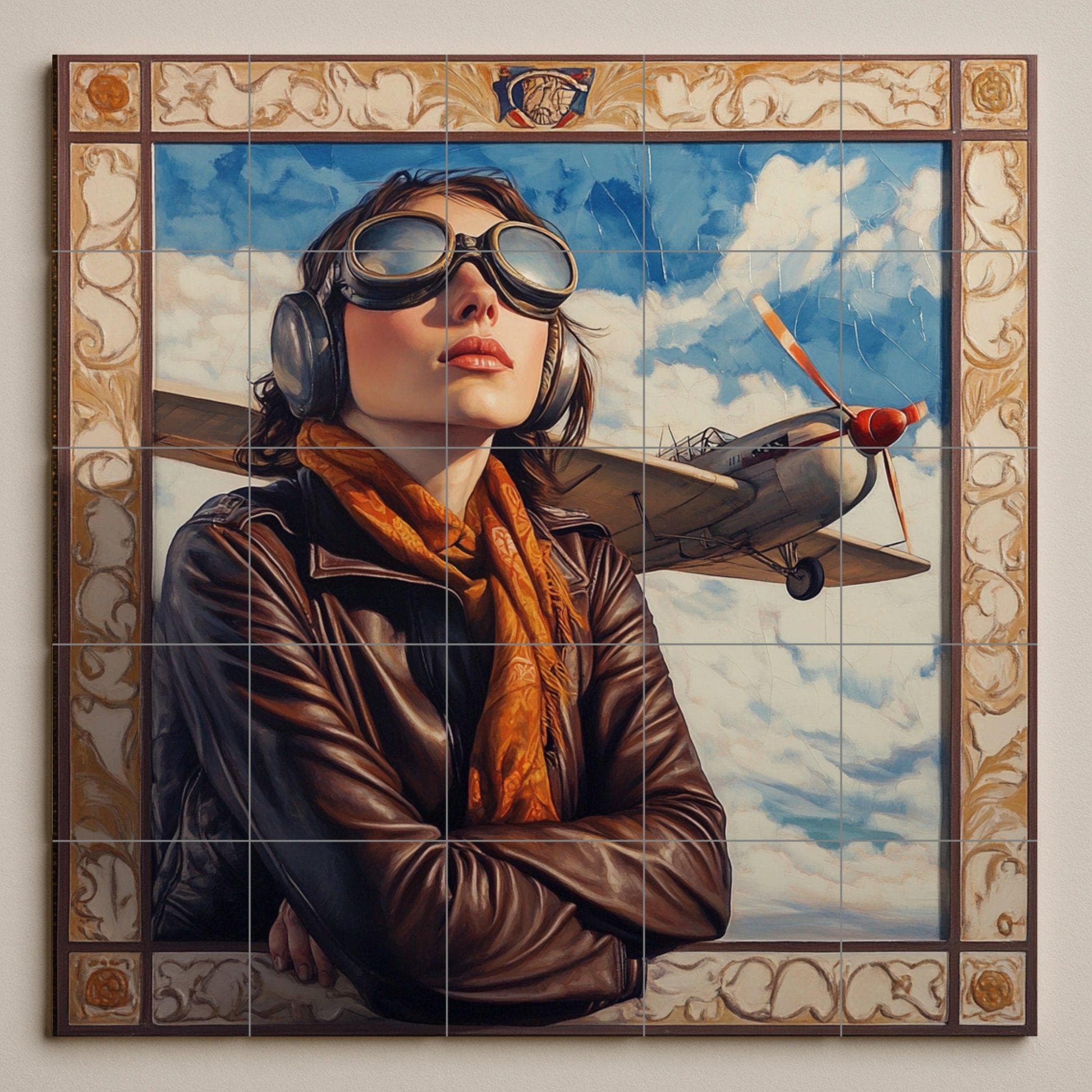 Aviación · Murale Ceramico — Pannello Ornamentale