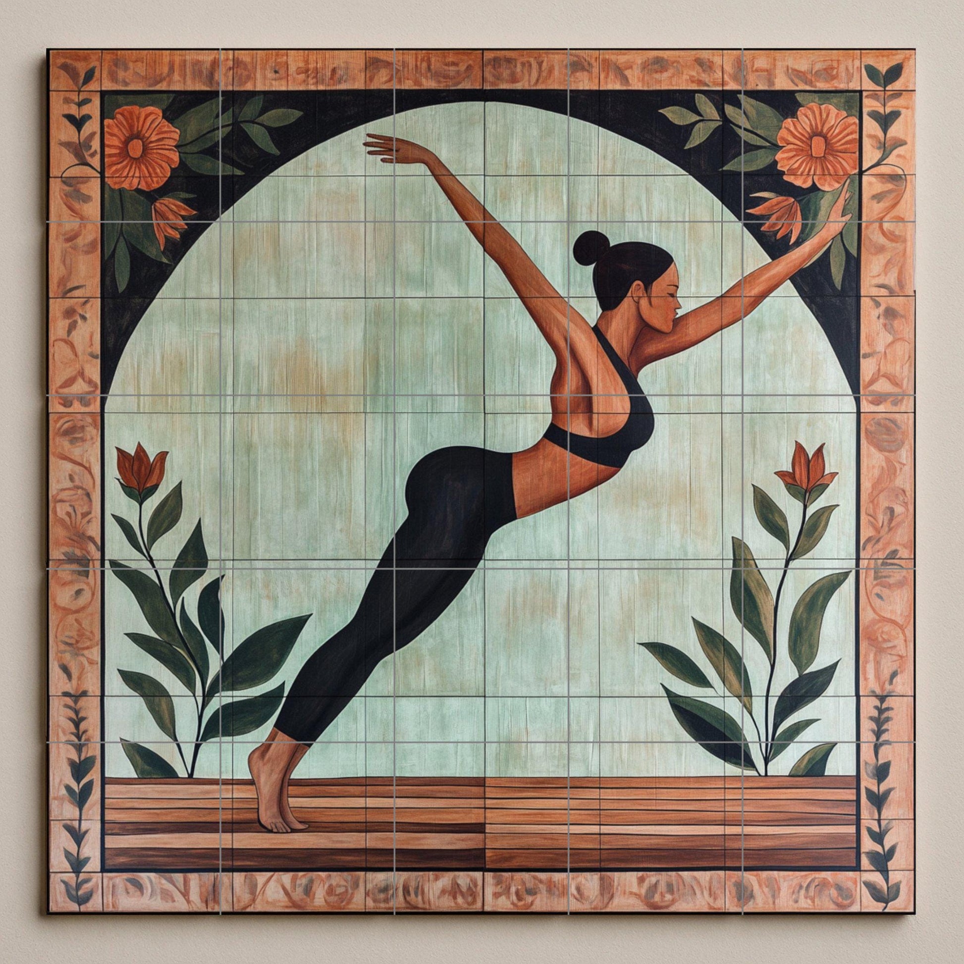 Yoga · Ceramic Wall Mural — Botanical Landscape