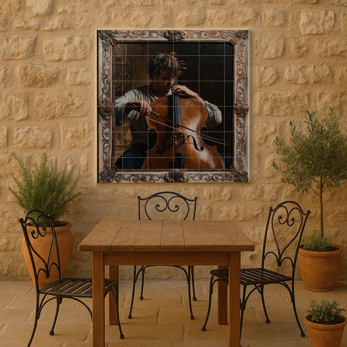 Música Klassisch — Fliesen-Wandbild aus Keramik · Dekoratives Muster-Wandbild