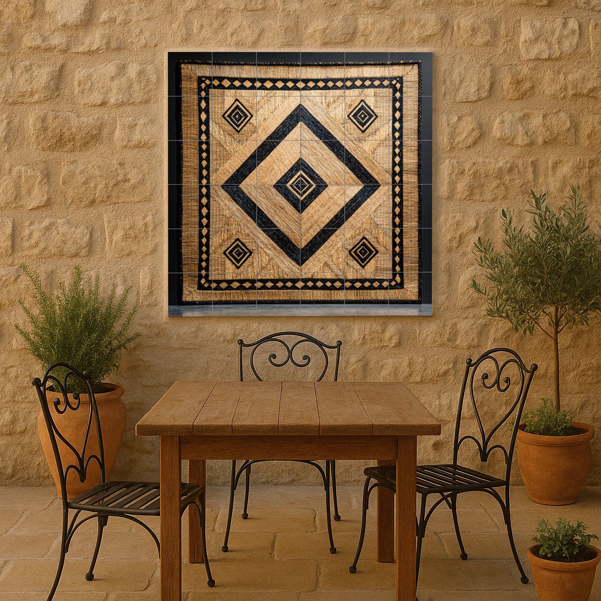Cerámica Tropical balinés — Ornamental Wall Panel · Tile Wall Art