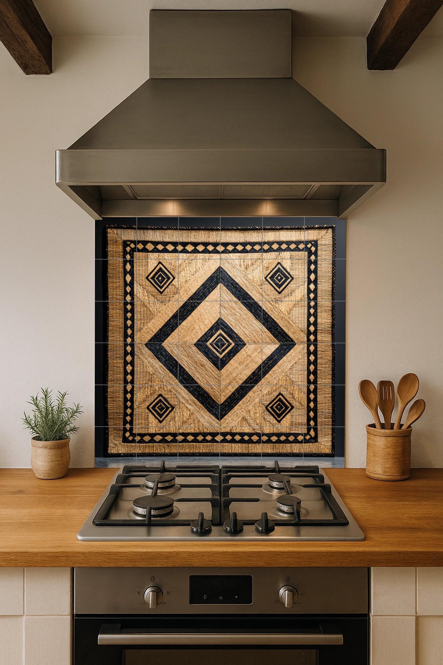 Cerámica Tropical balinés — Ornamental Wall Panel · Tile Wall Art