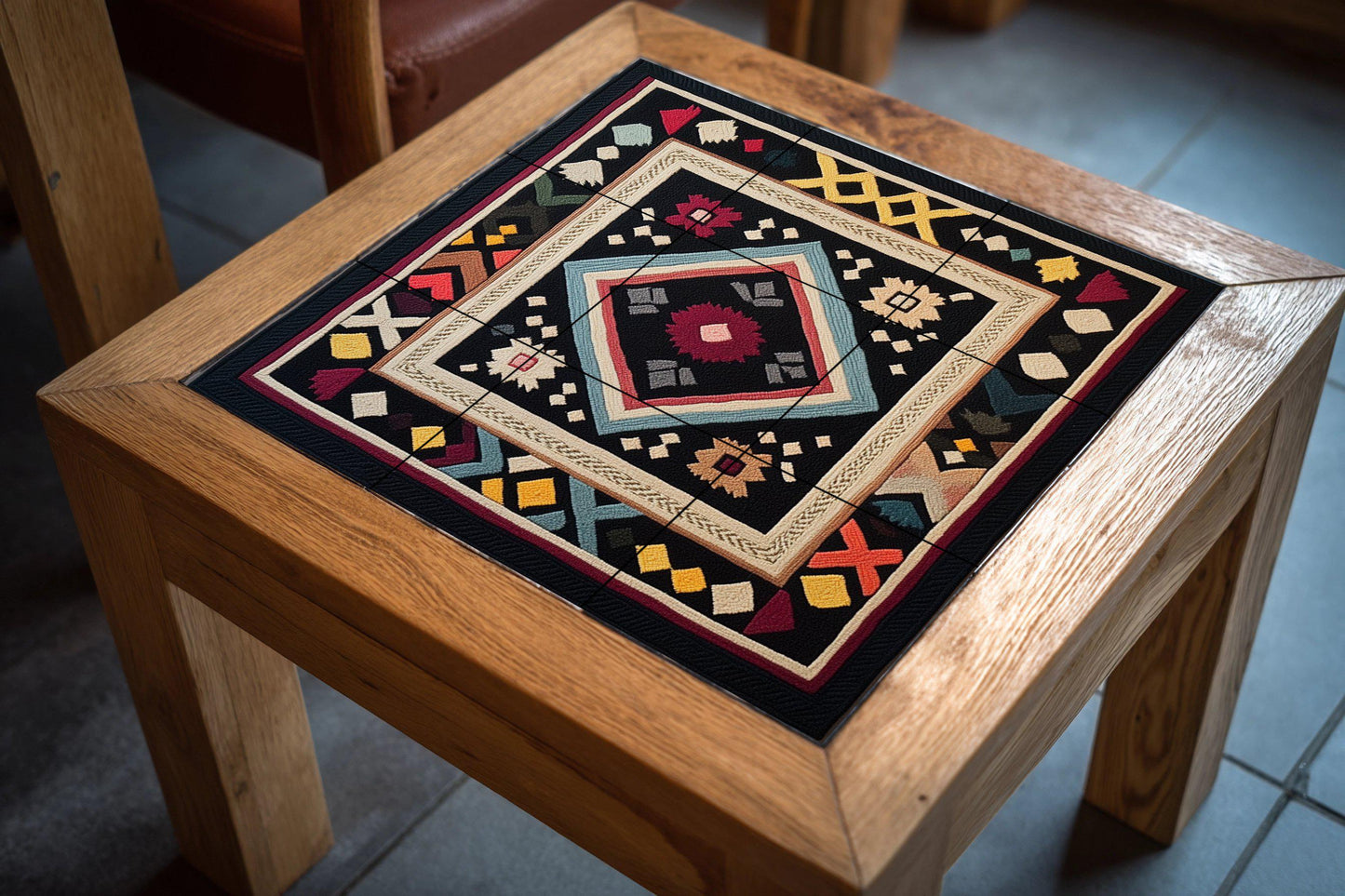 Alfombra finlandesa Ryijy — Fresque Murale en Carreaux de Céramique · Décor de Légende Antique