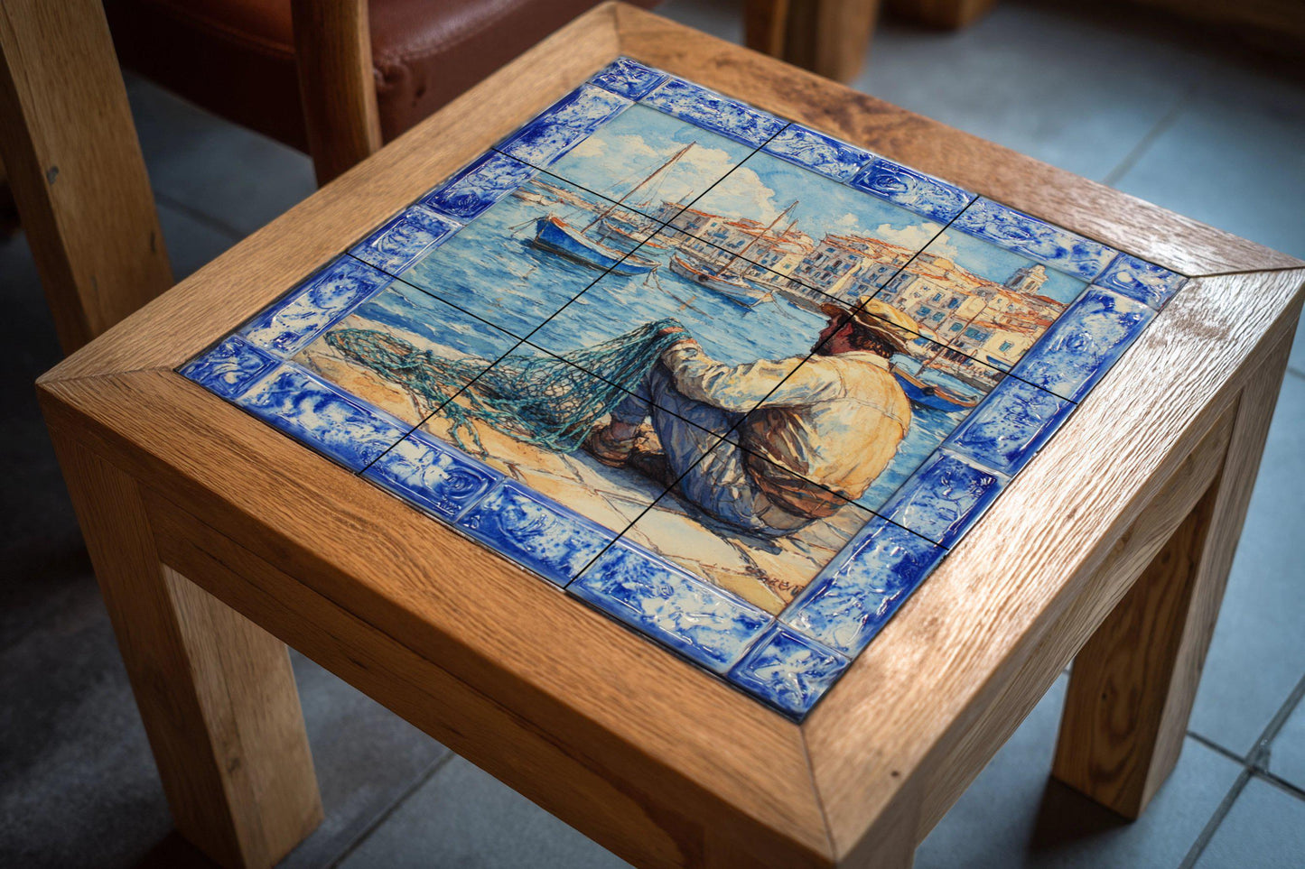 Pesca costera in Cerdeña · Murale Ceramico — Decoro Nautico