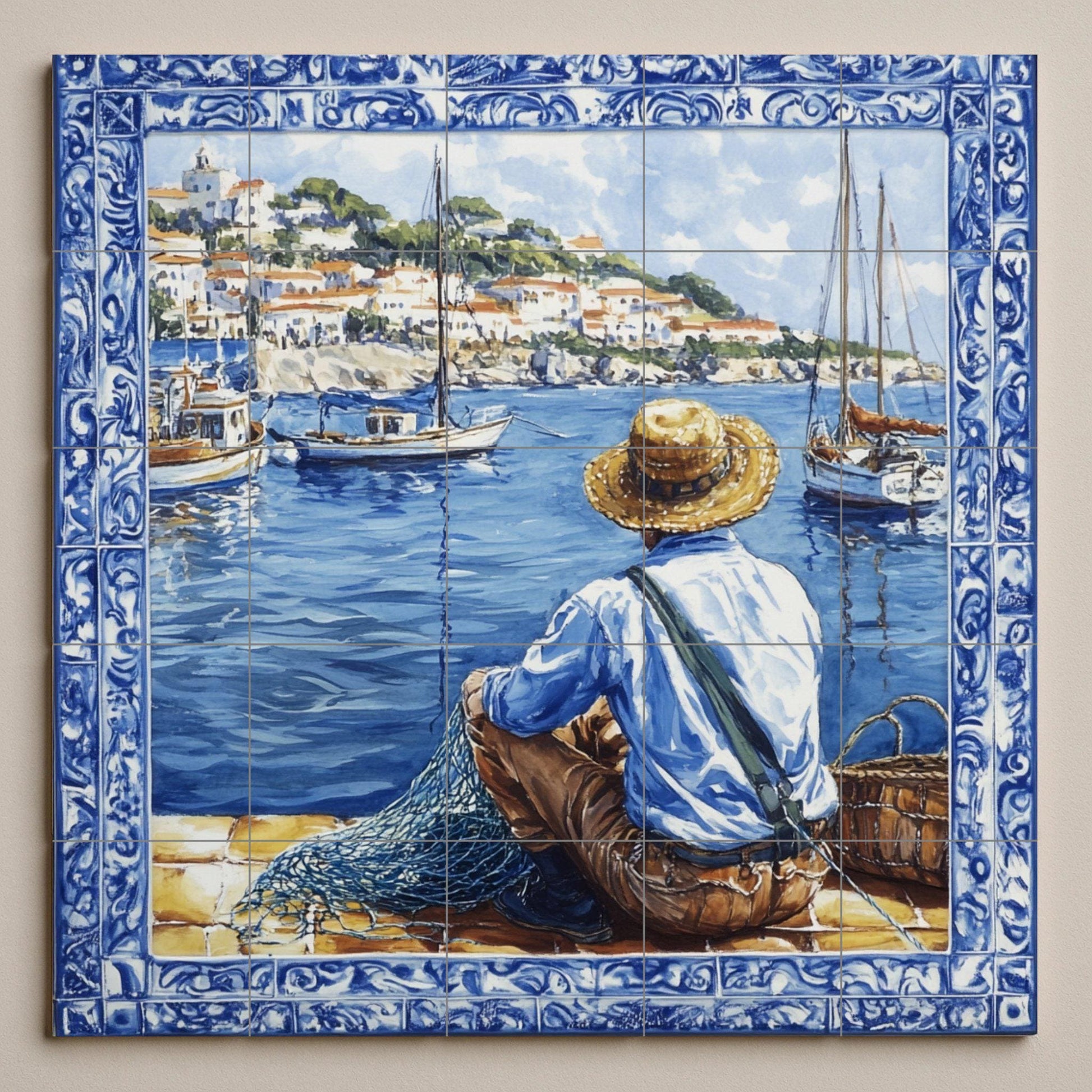 Küste adriática von Croacia — Wahrzeichen-Wandbild, Wandkunst aus Keramikfliesen
