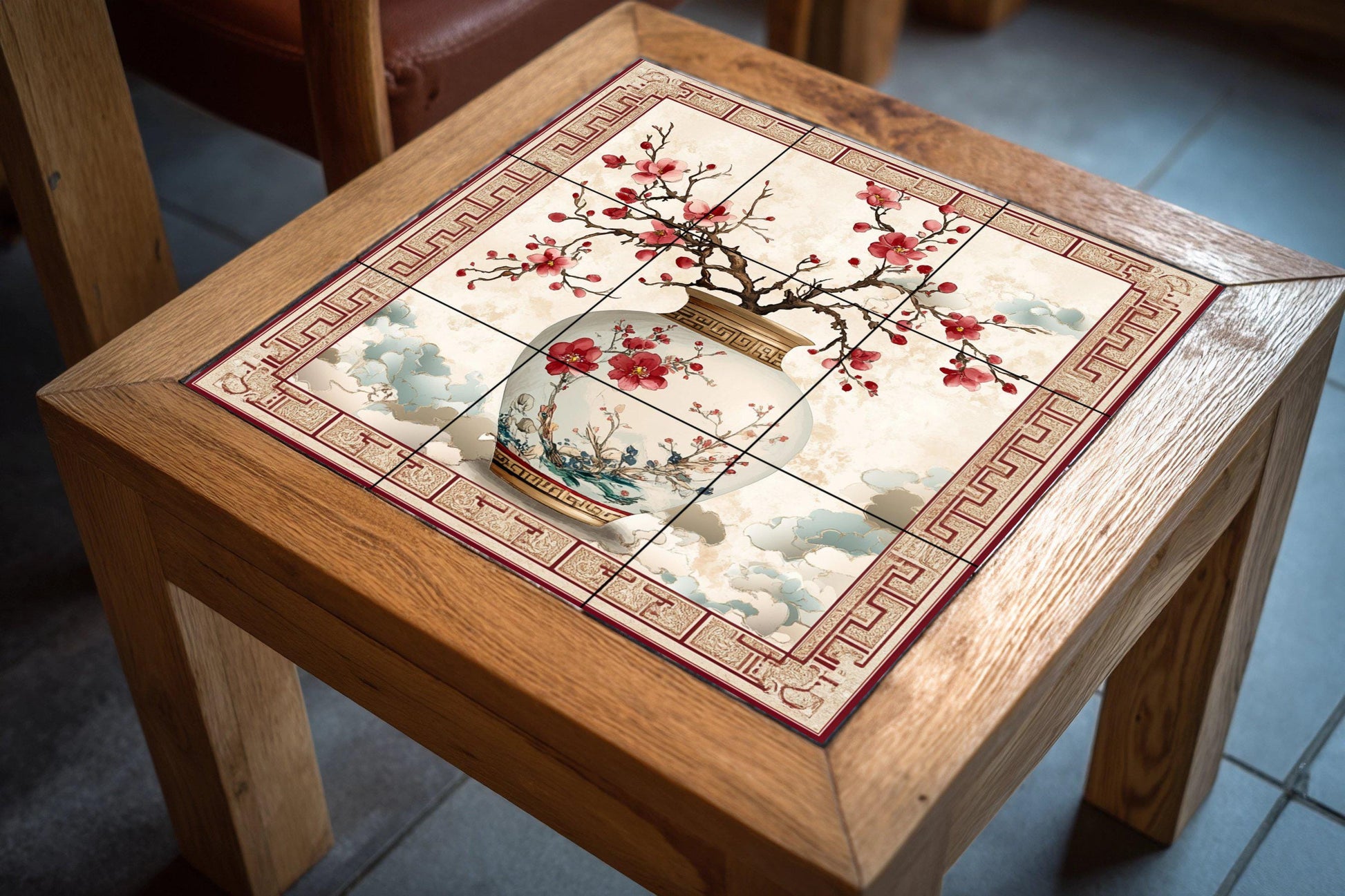 Flor de ciruelo oriental · Ceramic Wall Mural — Landmark Mural