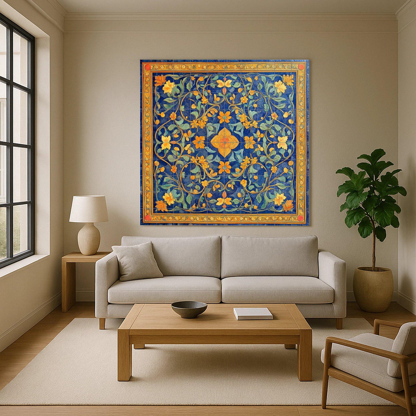 Cerámica cloisonné georgiana — Fresque Murale en Carreaux de Céramique · Décor Jardin et Nature