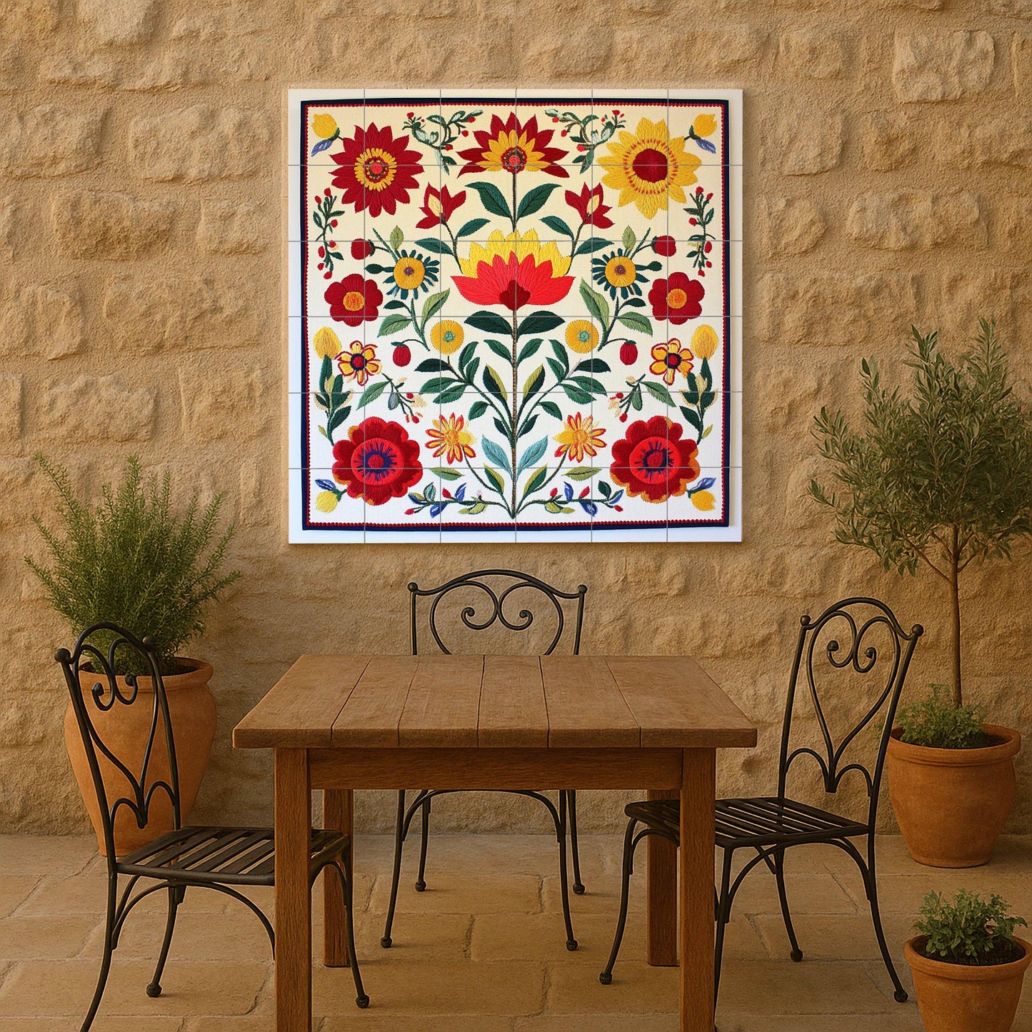 Folclórico húngaro · Ceramic Wall Mural — Garden & Scenery Décor