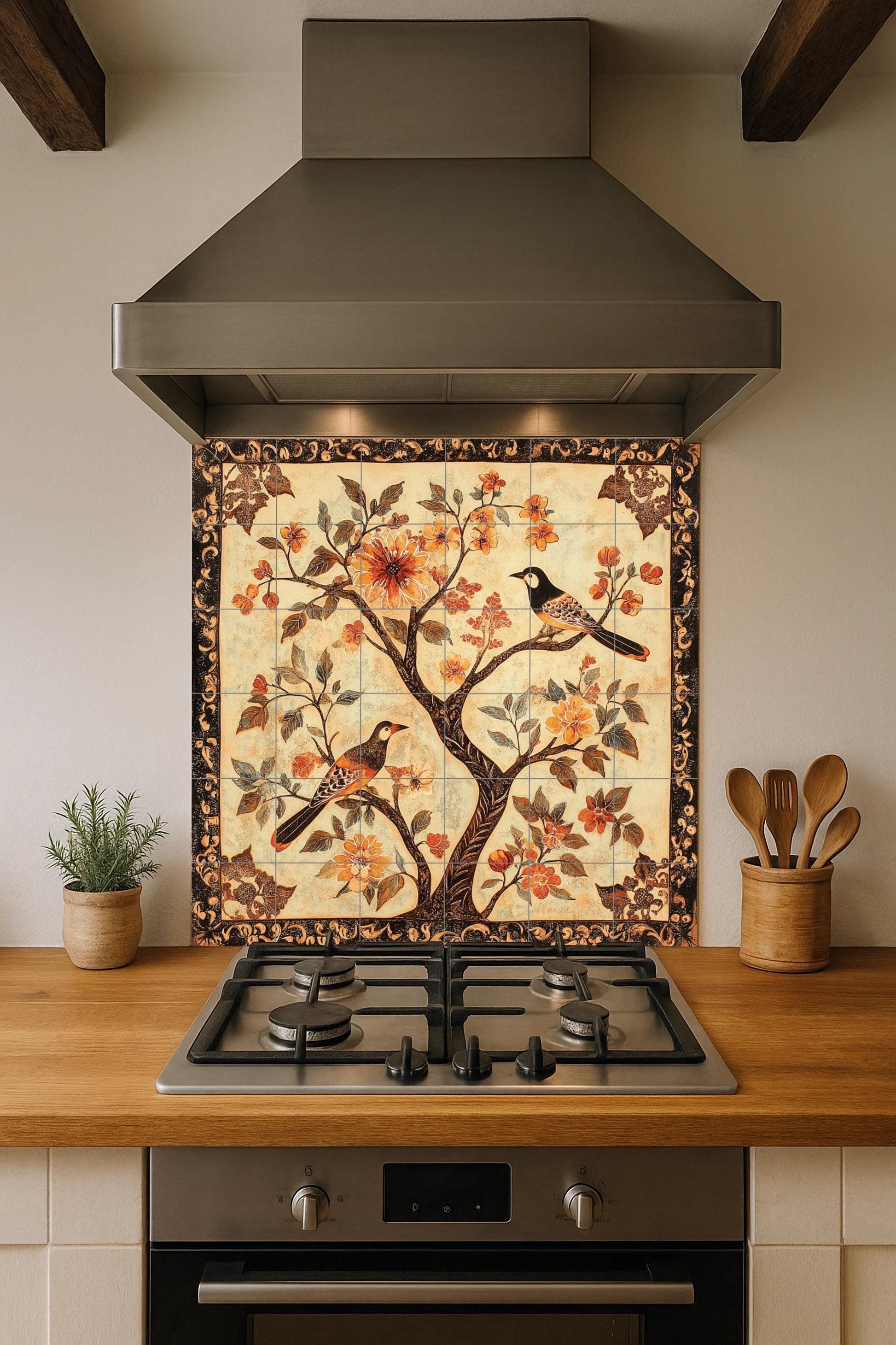 Cerámica china — Cityscape in Tile · Tile Wall Art