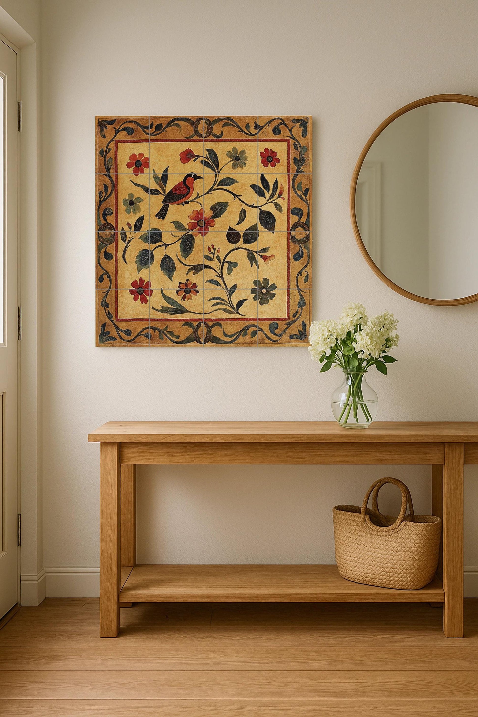 Fresque en Carrelage Cerámica Dorée — Fleurs et Paysages