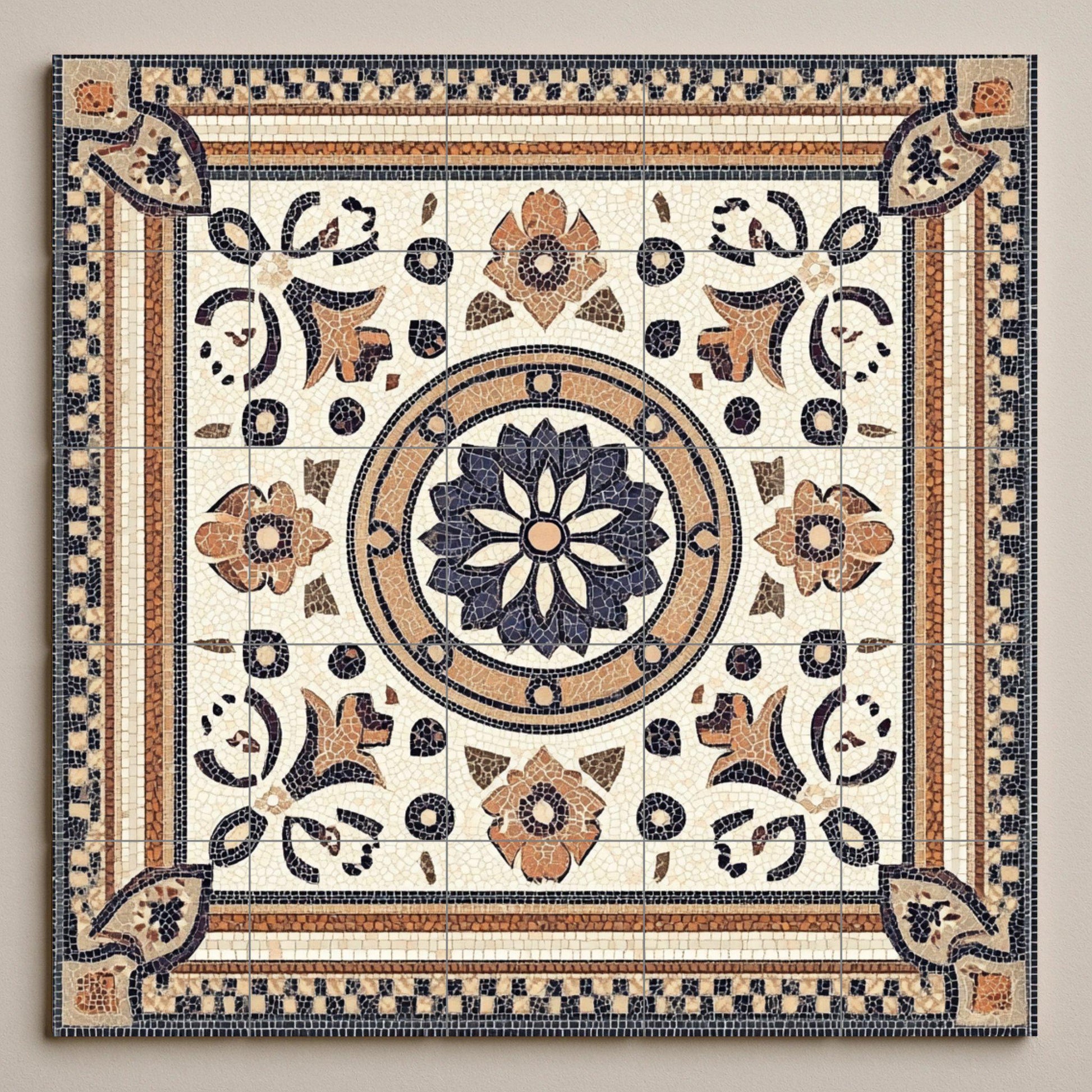 Mural cerámico de mosaico romano