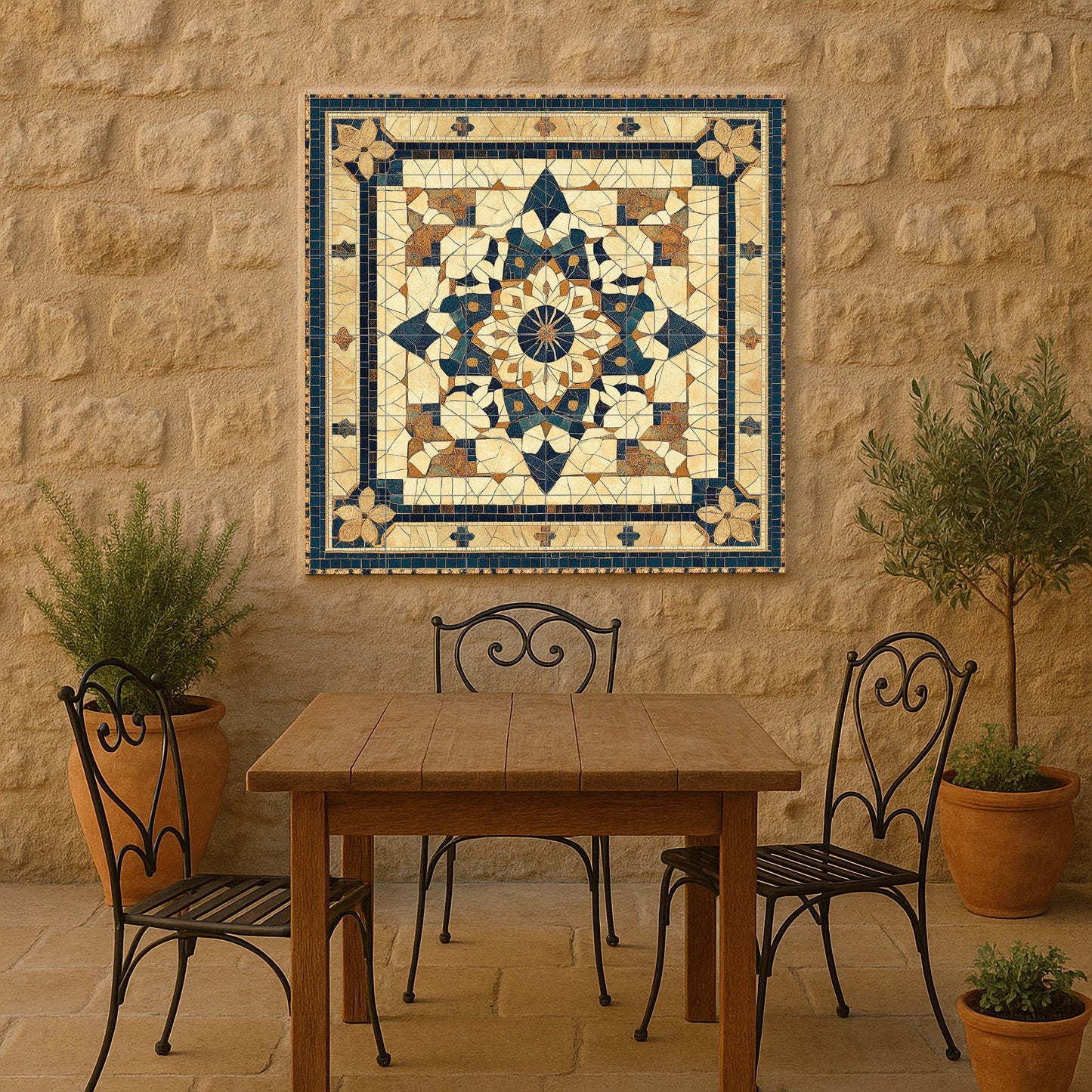 Murale in Piastrelle Mosaico di Petra — Murale a Motivi Decorativi