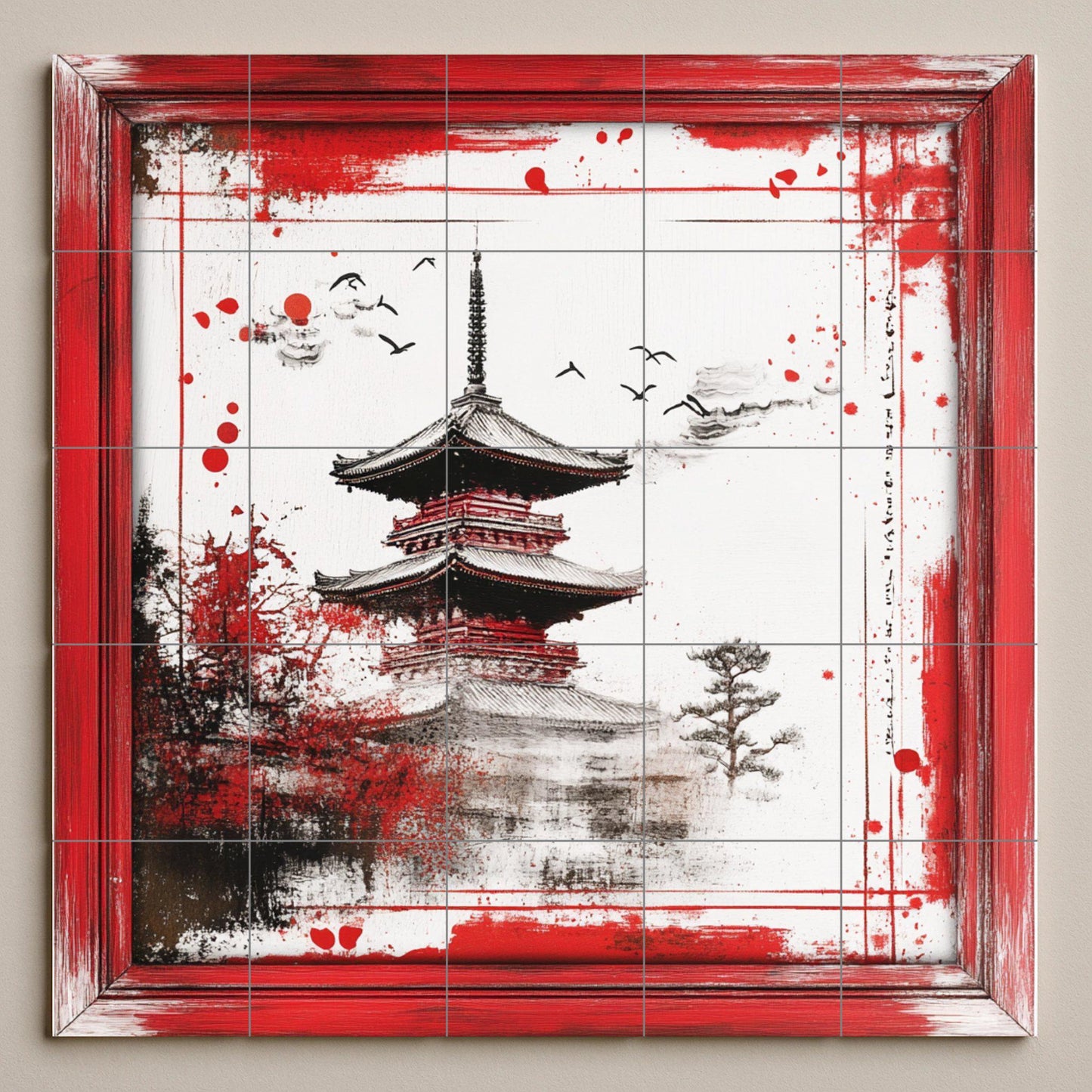 Pagoda japonesa · Fresque Céramique — Art Mural Nature