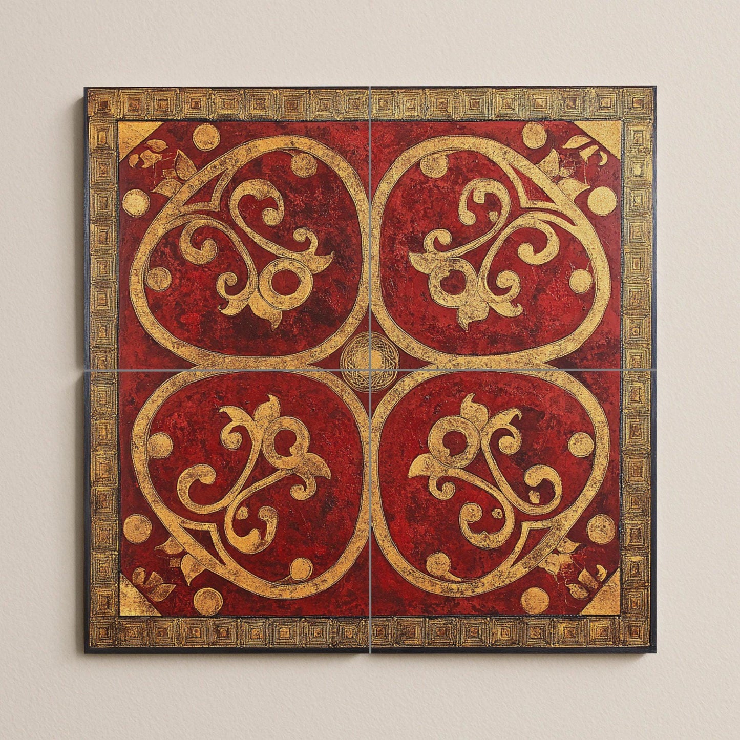 Bizantino balcánico — Murale in Piastrelle di Ceramica · Decoro d'Arte Popolare