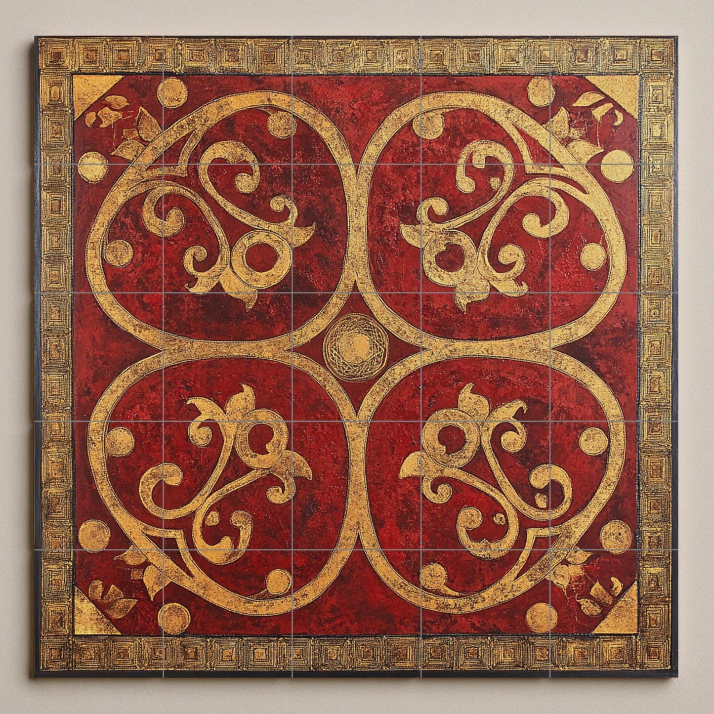 Bizantino balcánico — Murale in Piastrelle di Ceramica · Decoro d'Arte Popolare