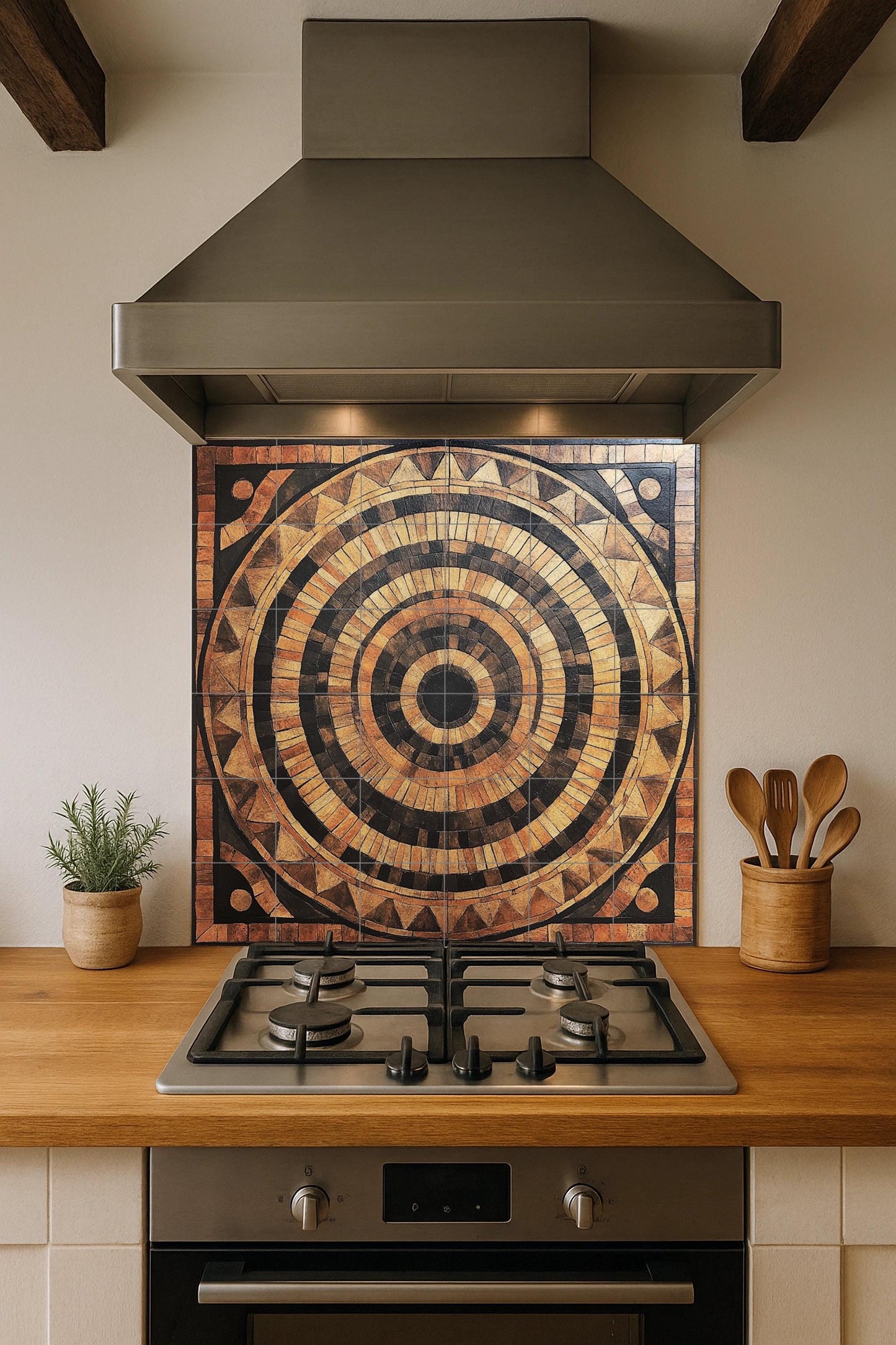 Circular Style madera — Art Populaire et Ornemental, Art Mural en Céramique