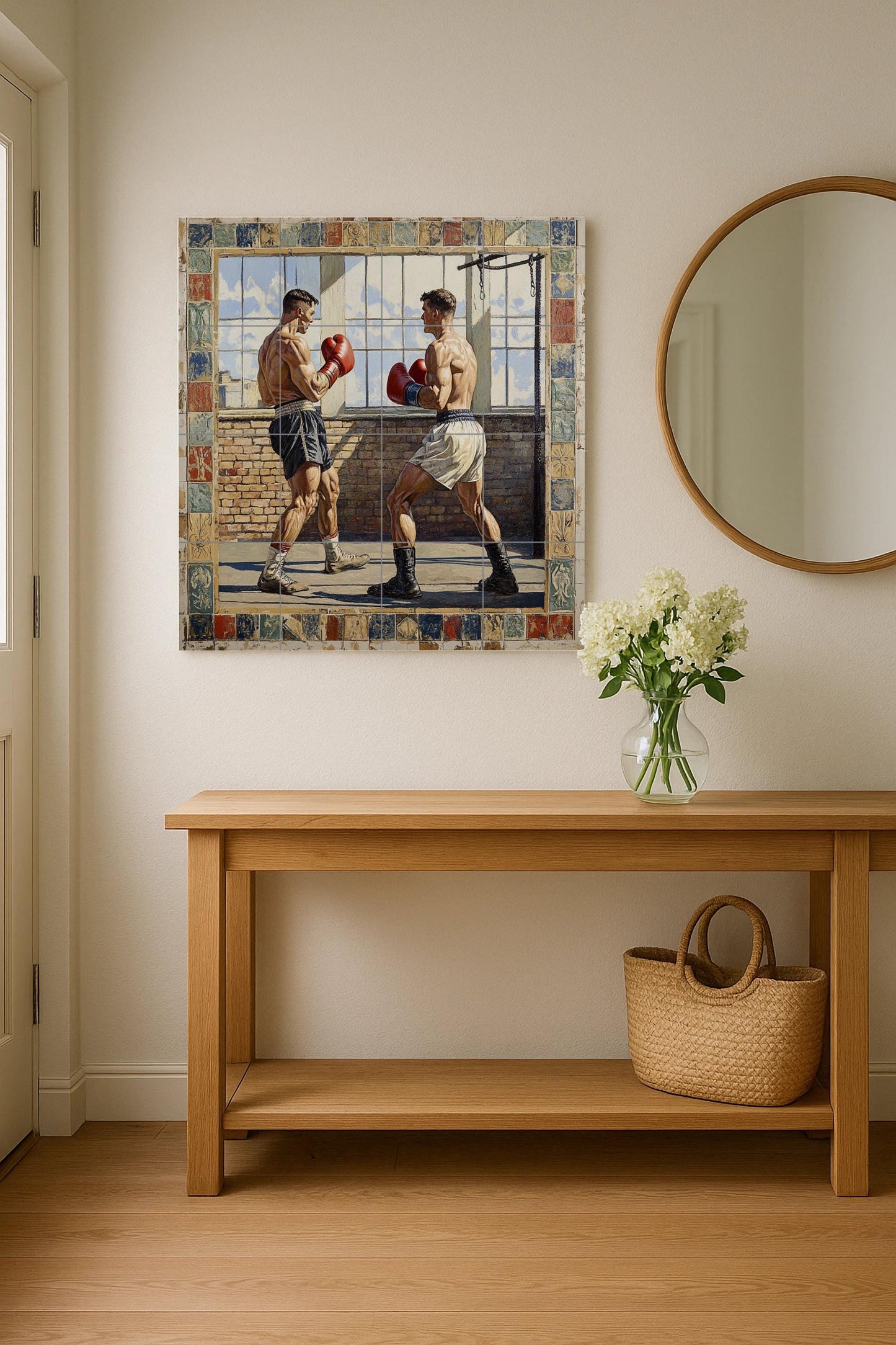 Ceramic Tile Mural: Boxeo Vintage — Ornamental Wall Panel