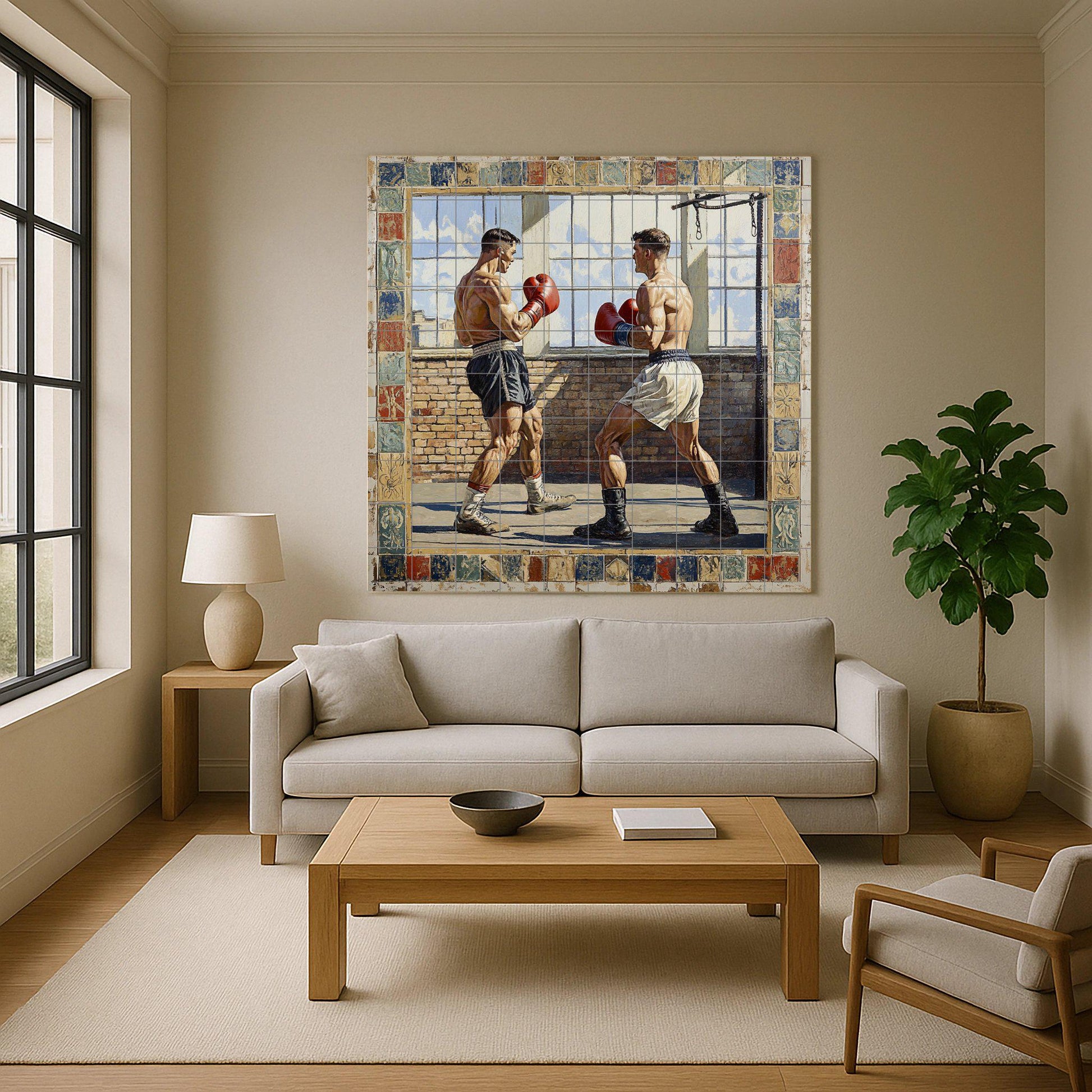 Ceramic Tile Mural: Boxeo Vintage — Ornamental Wall Panel