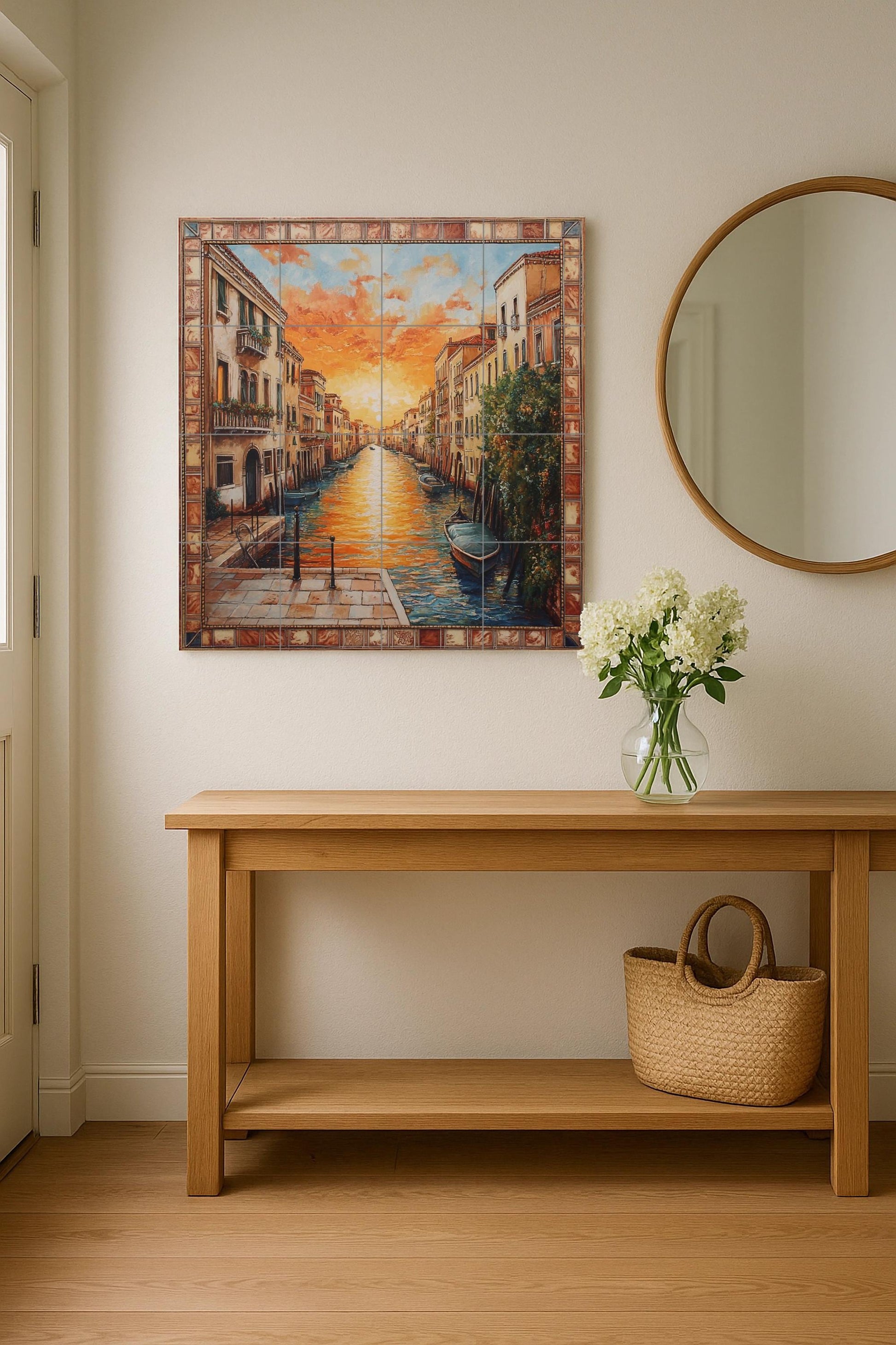 Fliesenbild Sonnenuntergang in der Kanal von Aveiro — Reise-Wanddekor
