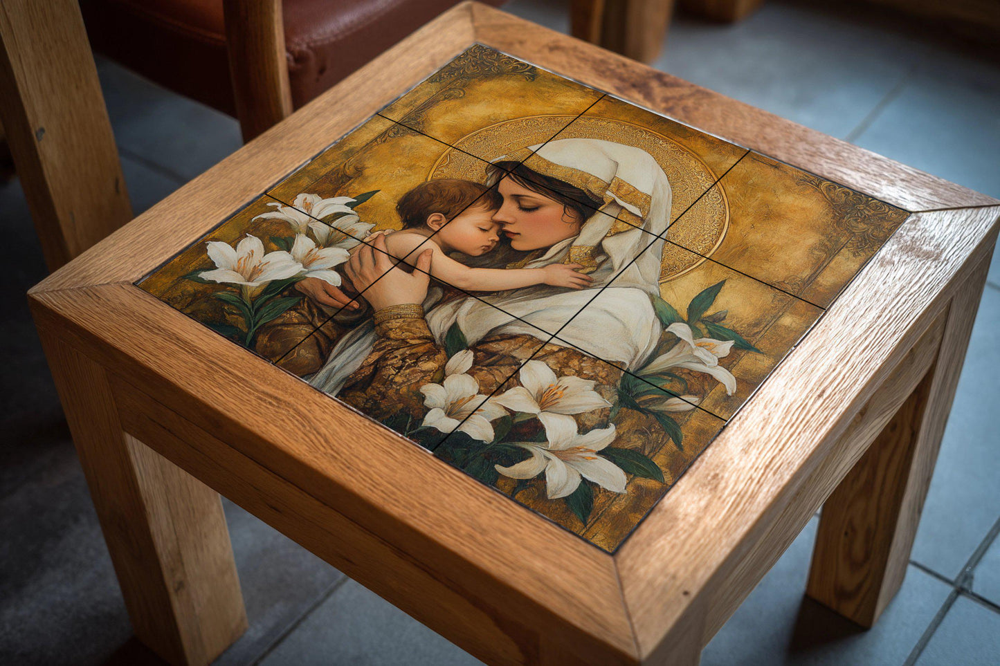 Sacra Madre e il Niño — Arte Cristiana da Parete, Arte da Parete in Ceramica