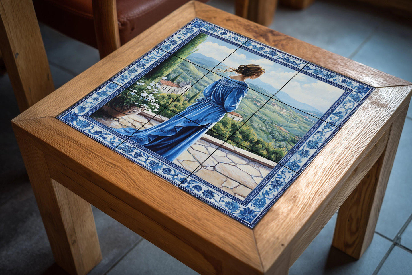 "the Lady Blue · Ceramic Wall Mural — Botanical Landscape