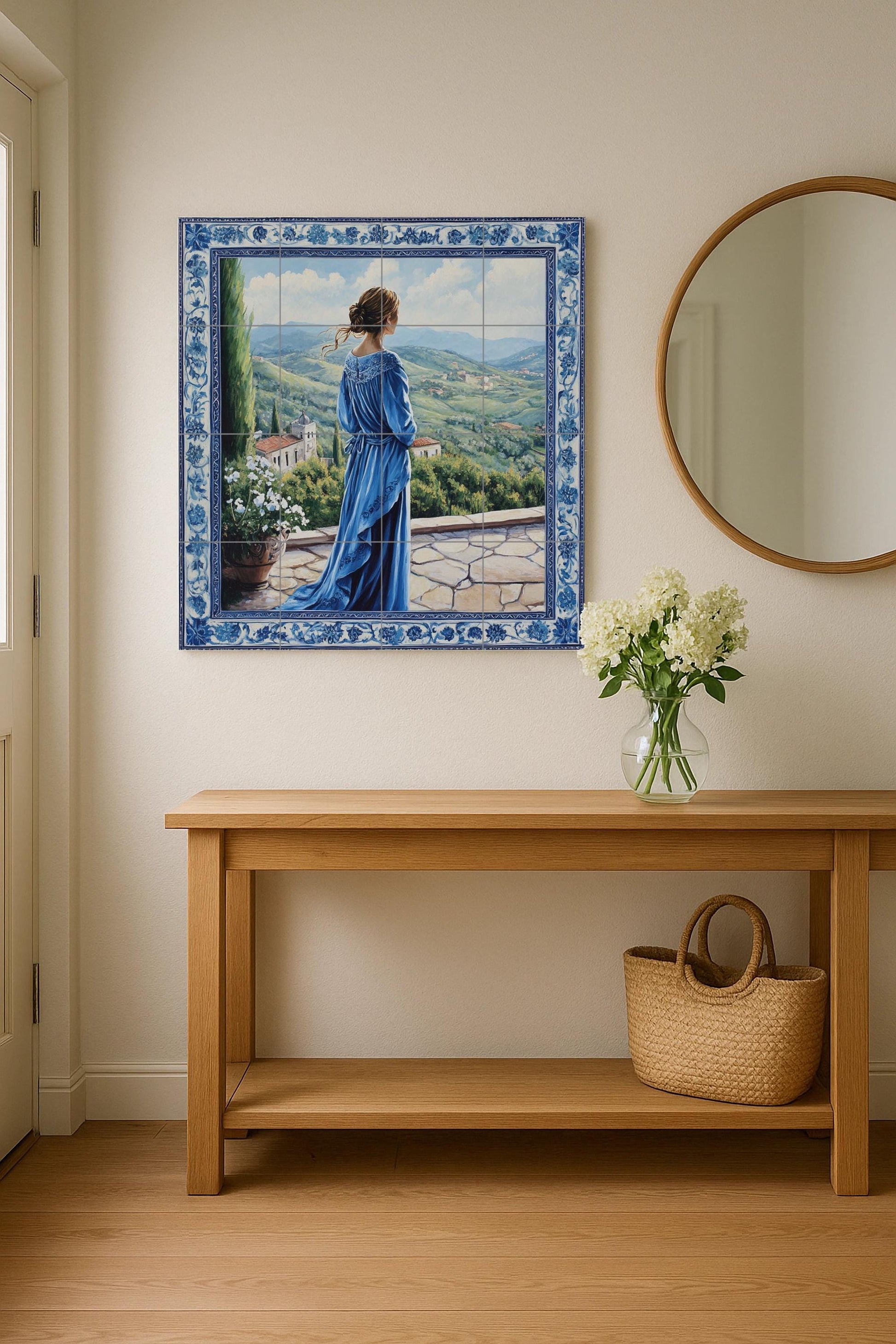 "the Lady Blue · Ceramic Wall Mural — Botanical Landscape