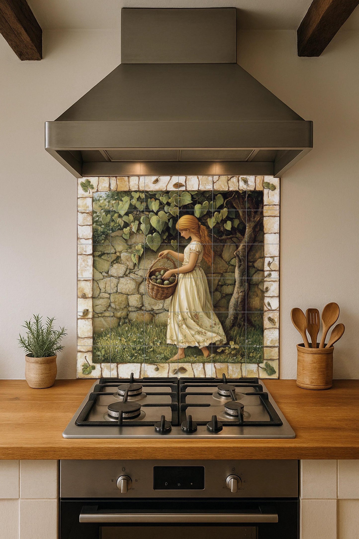Murale in Piastrelle Raccolto di manzanas — Arte Rustica di Fattoria