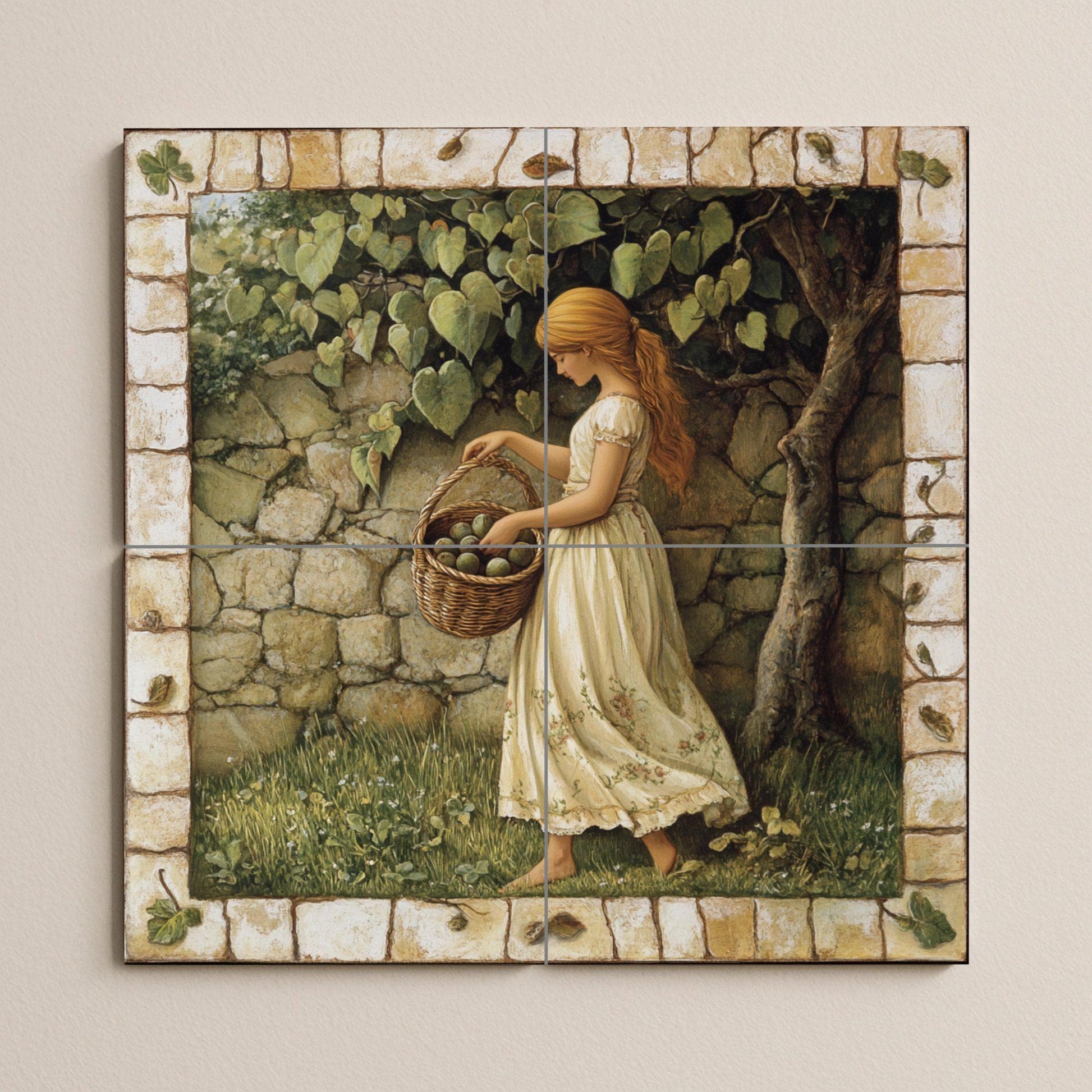 Murale in Piastrelle Raccolto di manzanas — Arte Rustica di Fattoria