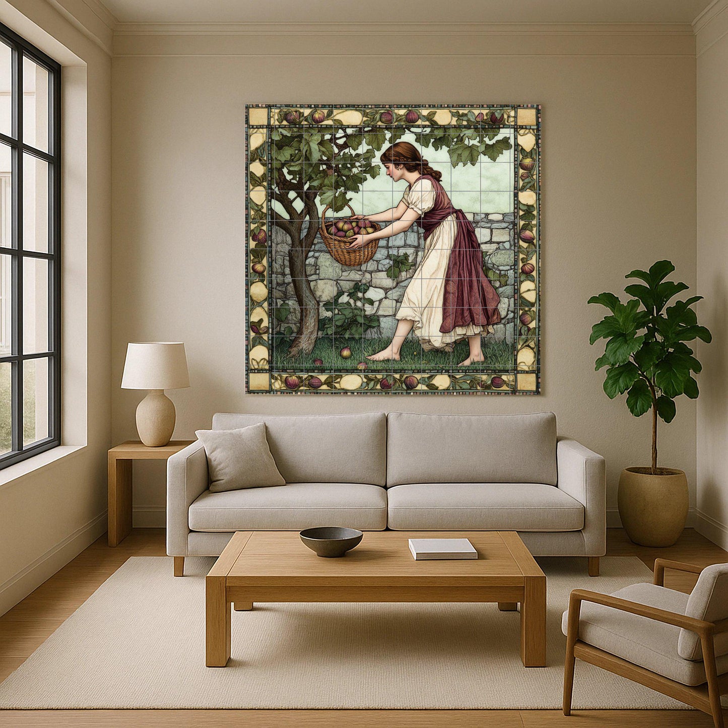 Mural cerámico de la cosecha de higos